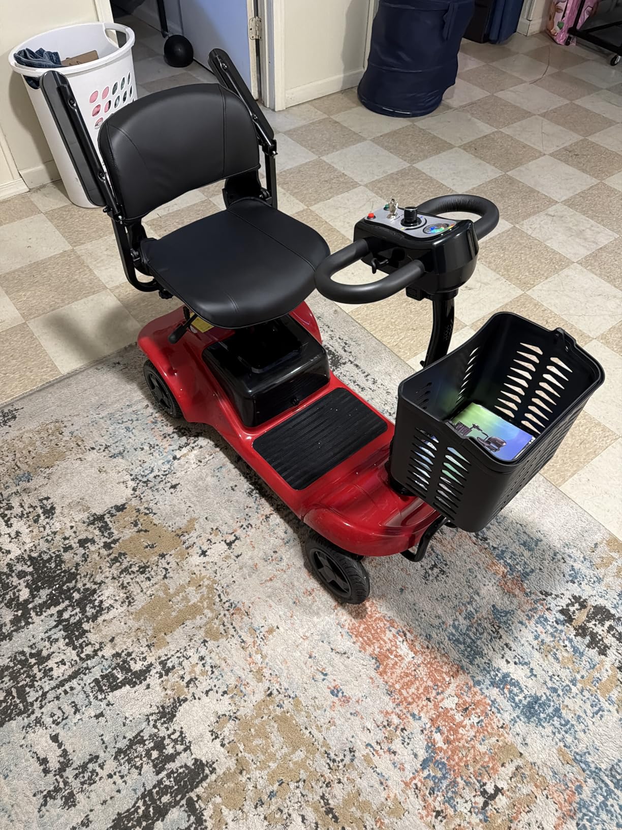 Mobility Scooter for Adults,4 Wheel Mobility Scooter,15 Miles Range,300LBS Capacity,Lightweight and Portable,with LED Headlights and Basket,Charger Included,Gifts Suitable for Elders,Blue customer photo 2