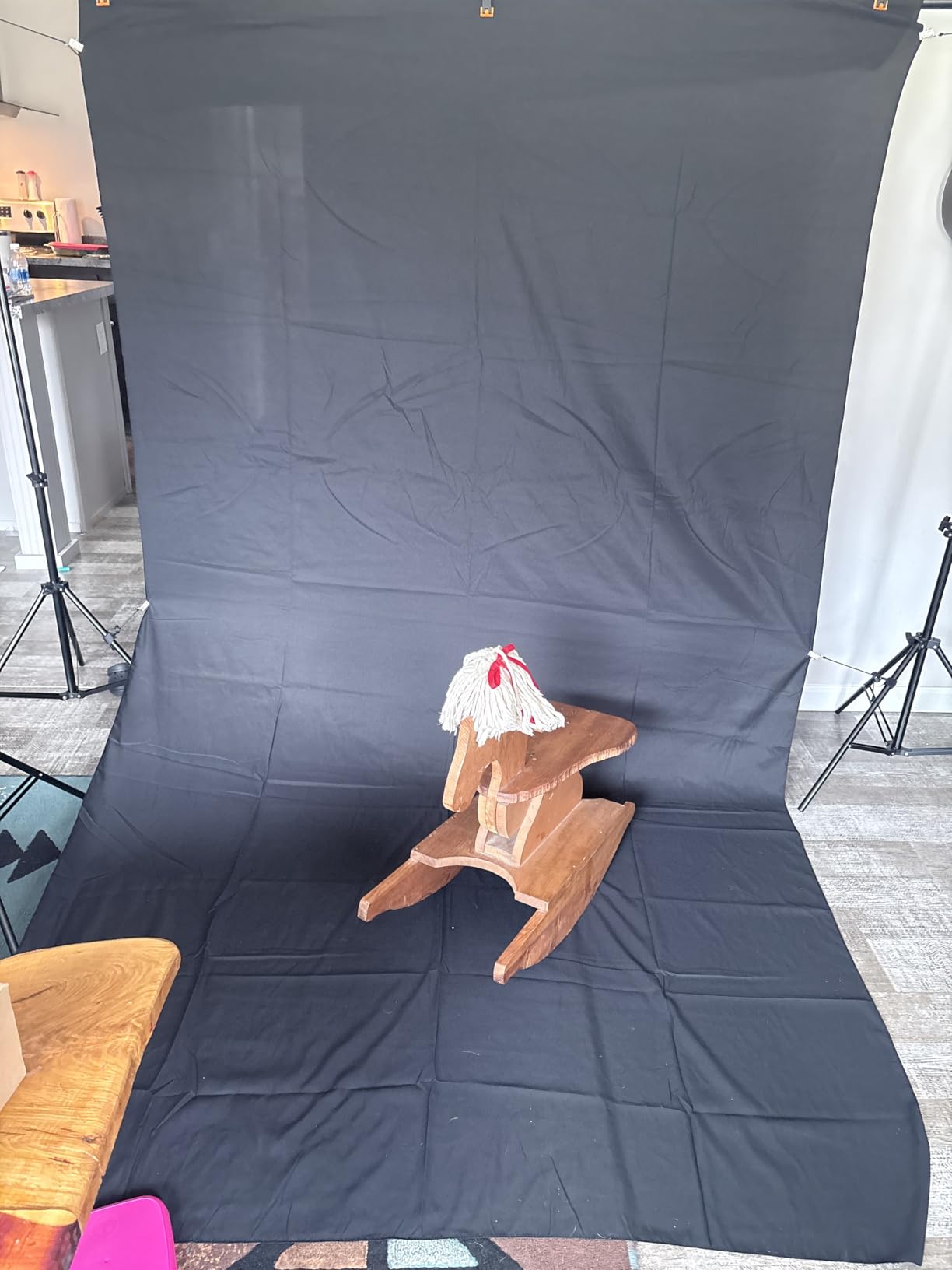 Photography Softboxes Kit with 6.6x10ft Backdrop Stands, 5 Tripod Stands, 3 Color Background Screen, Softbox with 85W Led Bulb, Photo Studio Equipment for Video Shoot, Product & Portrait customer photo 1