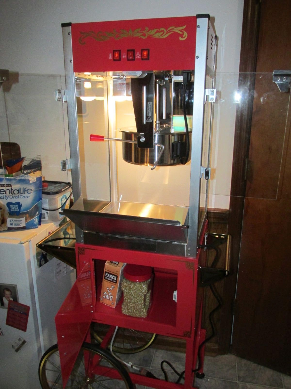 Commercial Popcorn Machine, Authentic 16oz Kettle Countertop Popcorn Maker with Warming Deck, 1600W Large Popcorn Machine for Restaurant, Concession Stand, Carnival, School, Office, Red customer photo 2