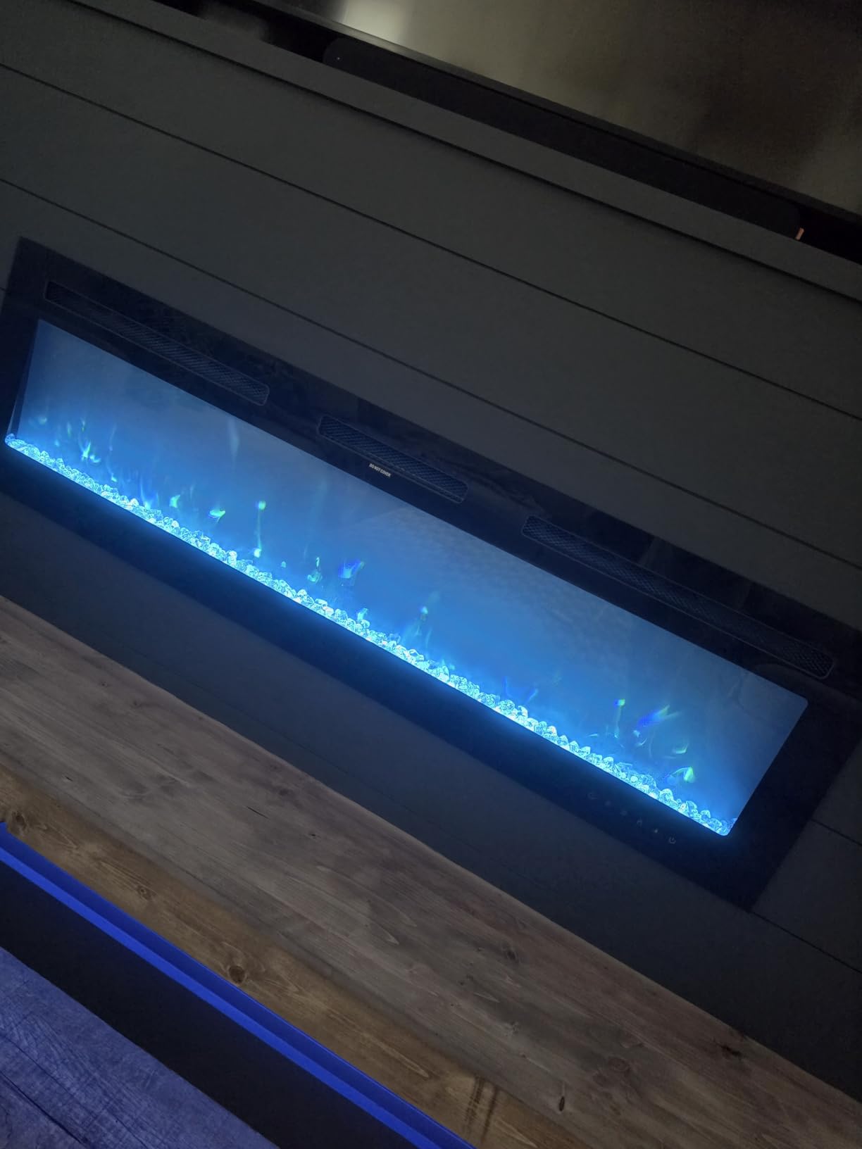 EUHOMY 60 Inch Electric Fireplace Recessed Wall Mounted with Remote Control, Fireplace Heater with Adjustable Flame Color, Linear Fireplace with Timer, Log & Crystal, 750/1500W (2026 Upgrade) customer photo 2
