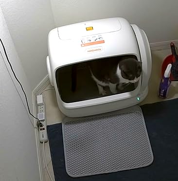 MeoWant Self-Cleaning Cat Litter Box, 106L Extra-Large Space Low Entrance Automatic Cat Litter Box Perfect for Multiple Cats, Safety Sensor, Anti-Pinch, APP Control, Odor Free with Mat & Liner customer photo 1