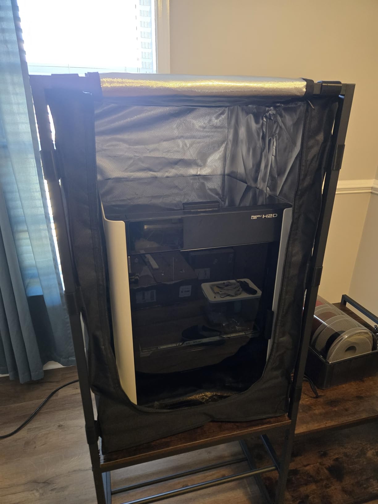 ikkle 3D Printer Cabinet with Dustproof & Noise Reducing Enclosure - Heavy Duty Filament Storage Stand with Protective Cover for Home Office, Studio Workshop customer photo 1