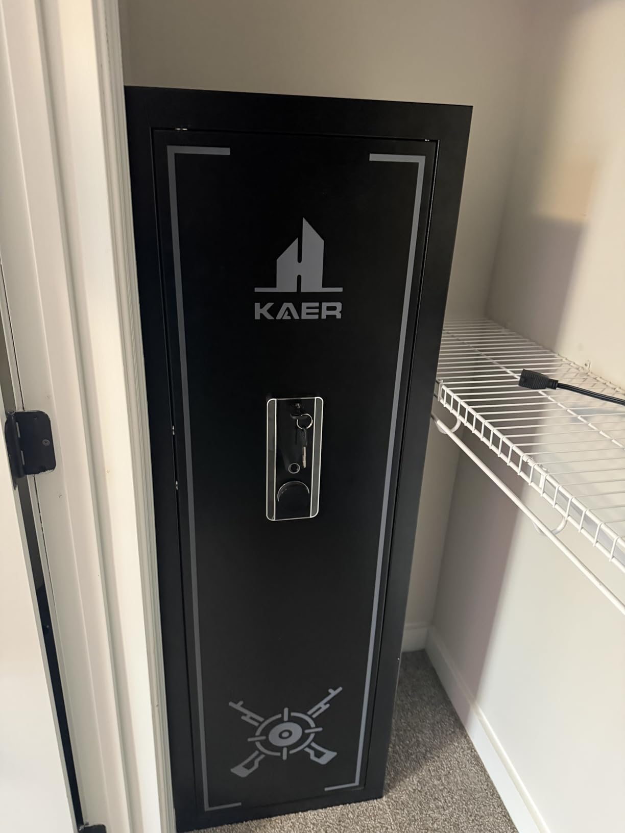 KAER Biometric Gun Safe Rifle,Gun Safes for Rifles and Pistols Holds 14-15 Firearms with Adjustable Racks & Pistol Storage,Fingerprint Keypad Lock Gun Cabinet customer photo 1