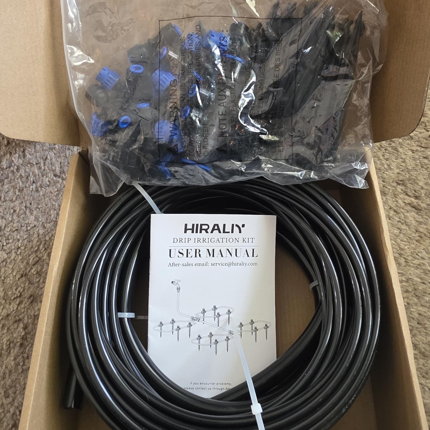 HIRALIY 50FT Garden Watering System, Drip Irrigation Kits for Plants, New Quick Connector, Blank Distribution Tubing, Saving Water Automatic Irrigation Equipment for Patio Lawn customer photo 2