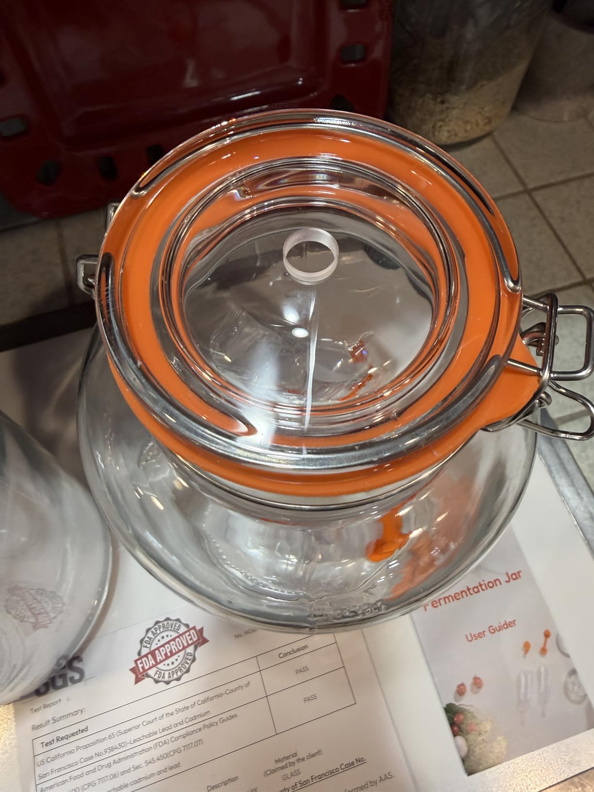 1 Gallon Fermentation Jars, 2 Pack Glass Fermentation Kit with Airlocks & Weights, Wide Mouth Fermenting Jars for Sauerkraut, Kimchi, Pickles, Mead & More customer photo 2