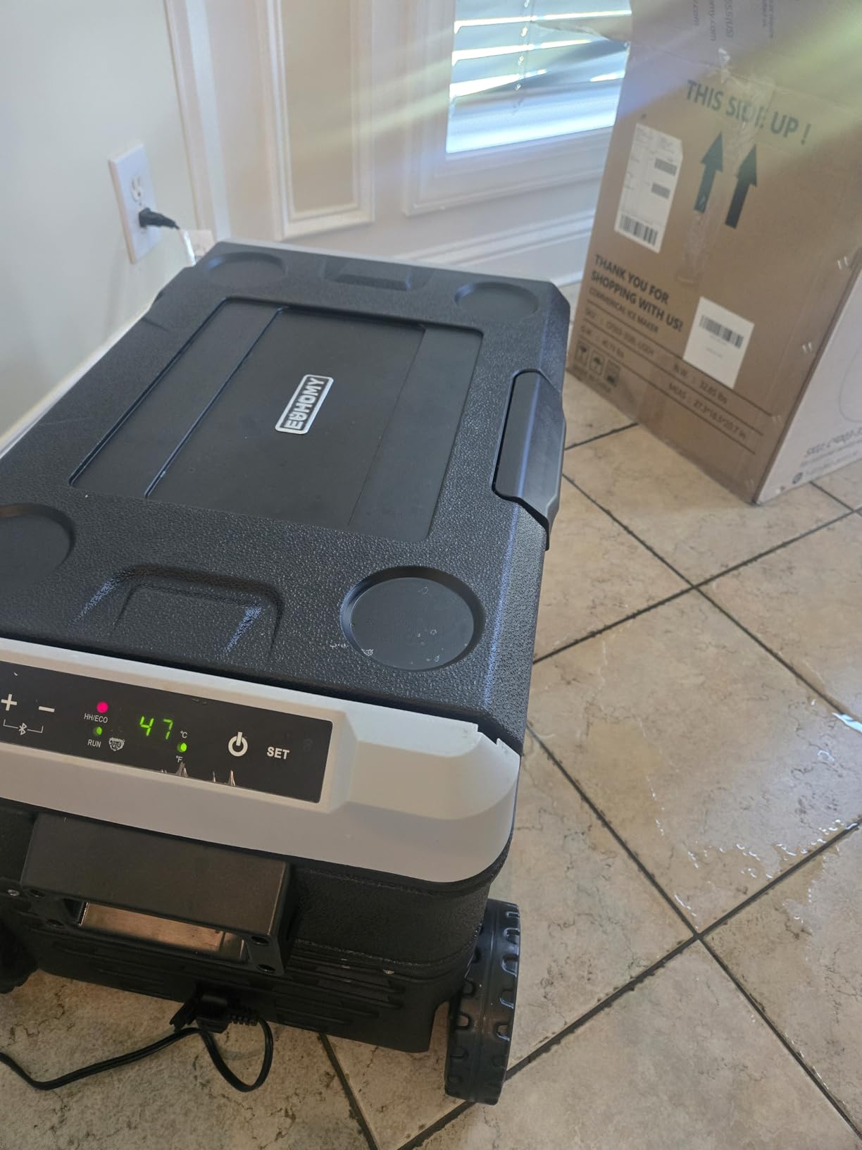 EUHOMY 12 Volt Refrigerator, 53QT(50L) Electric Cooler, Portable Freezer 12V/24V DC 100-240V AC, 12V Fridge -4°F~68°F, 12V Cooler with Wheels & 2 Baskets for Travel,Camping,Truck,Boat customer photo 2