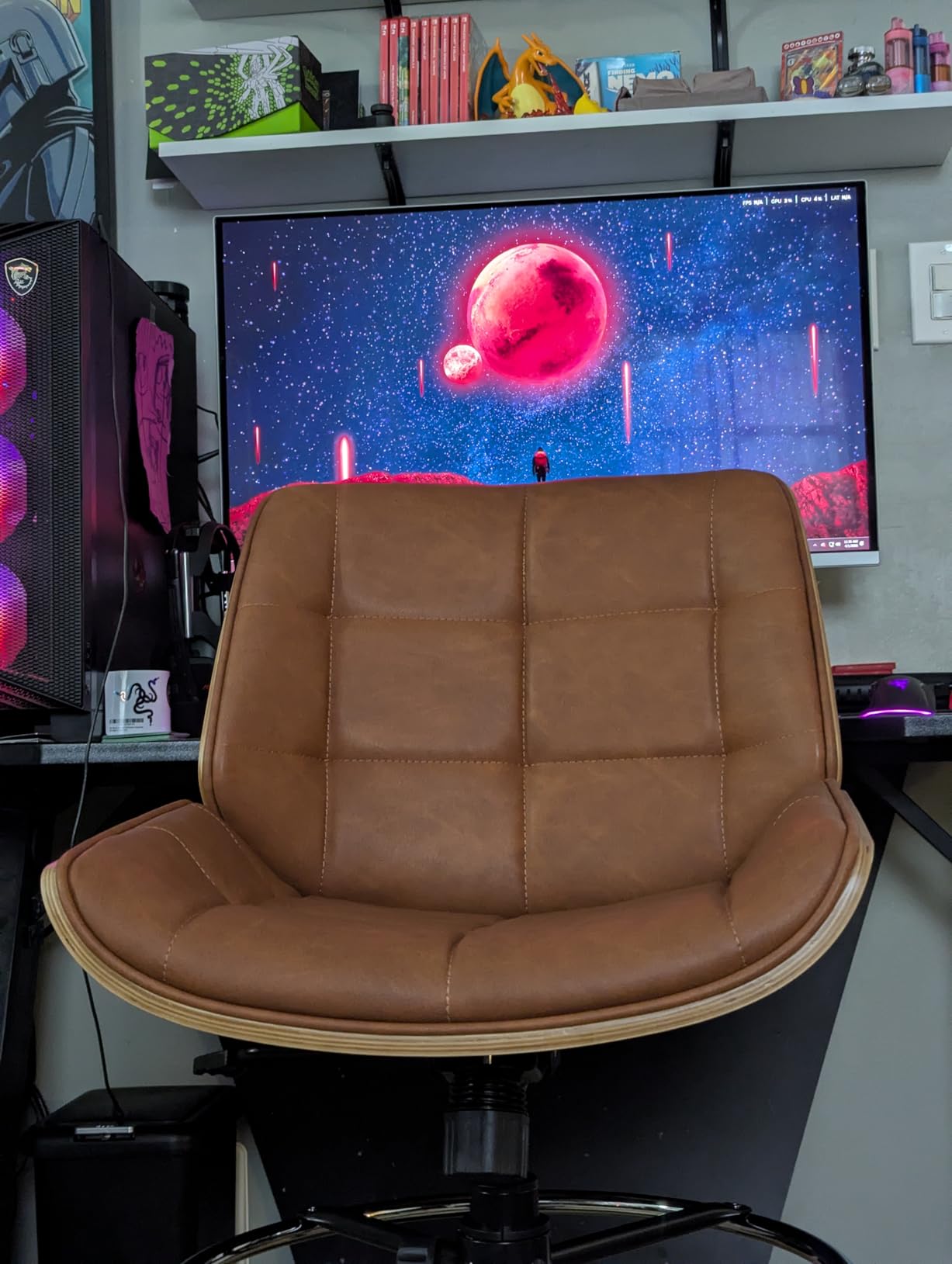 Drafting Office Chair Ergonomic Executive Computer Standing Desk Chair with Adjustable Height and Footrest Ring, Drafting Chair for Counter Height Desk and Drawing customer photo 1