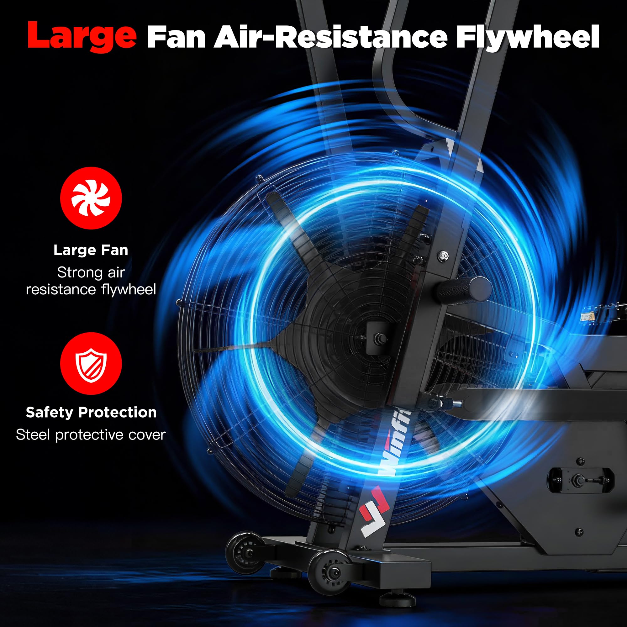 Air Bike, Air-Resistance Exercise Fan Bike With Dual Action Handlebars for Home Cardio Workout, Adjustable Indoor Cycling Bike, 330lb Weight Capacity APP Connection Customizable Monitor customer photo 2