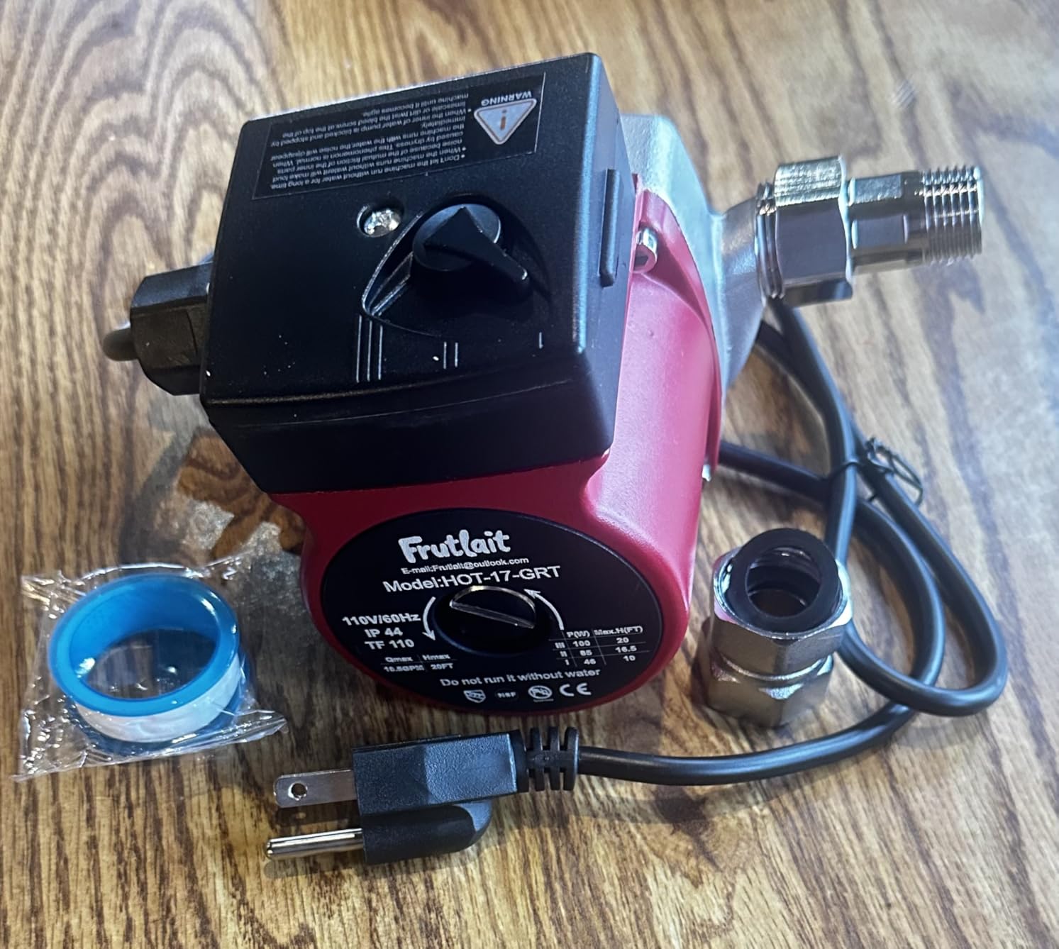 Hot Water Recirculating Pump for Water Heater, 3-Speed Hot Water Circulation Pump, 110V Hot Water Circulating Pump for House, Quiet Hot Water Pump with NPT 3/4