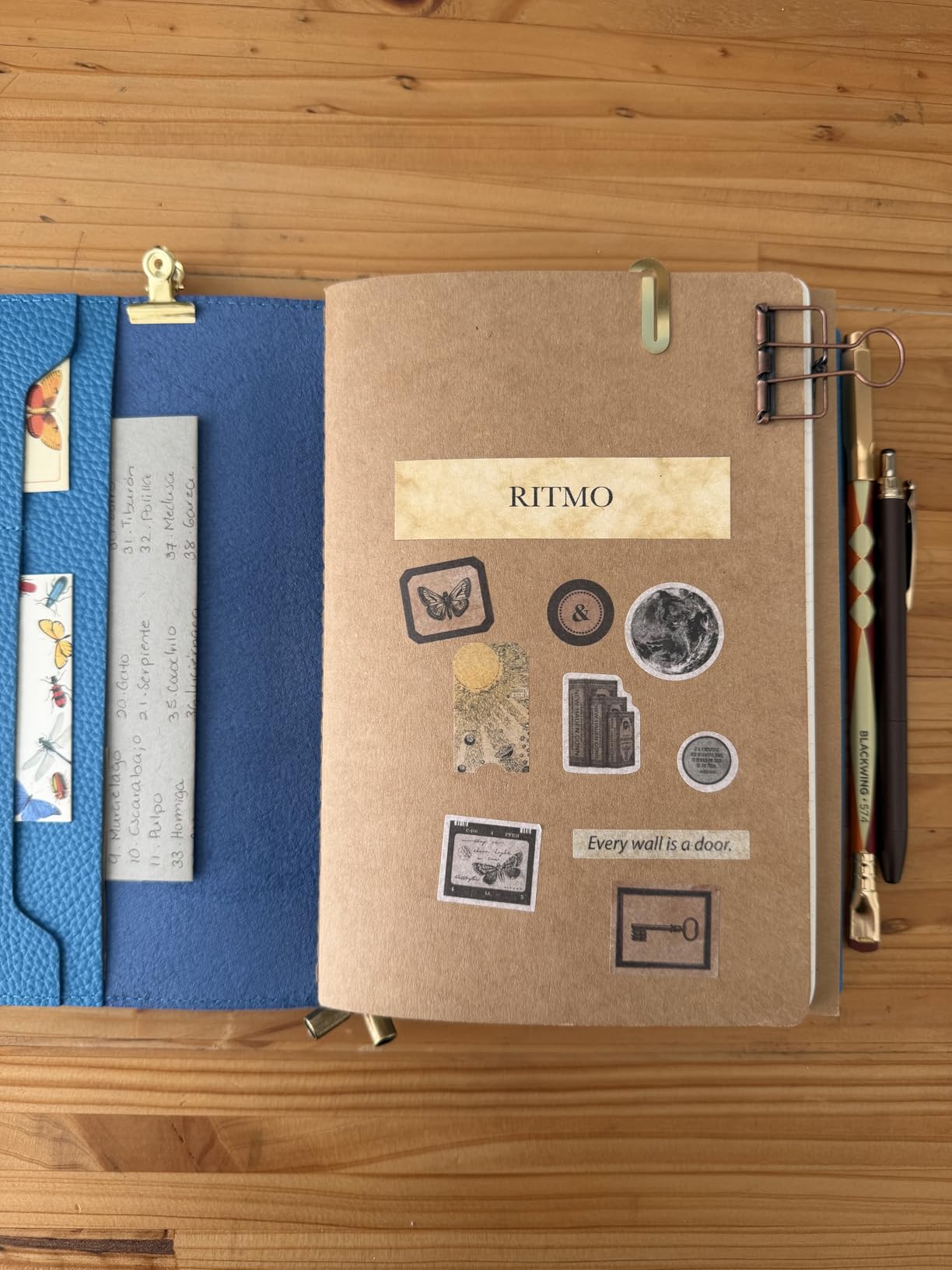 WANDERINGS A5 Size Travelers Notebook with Pockets - 6