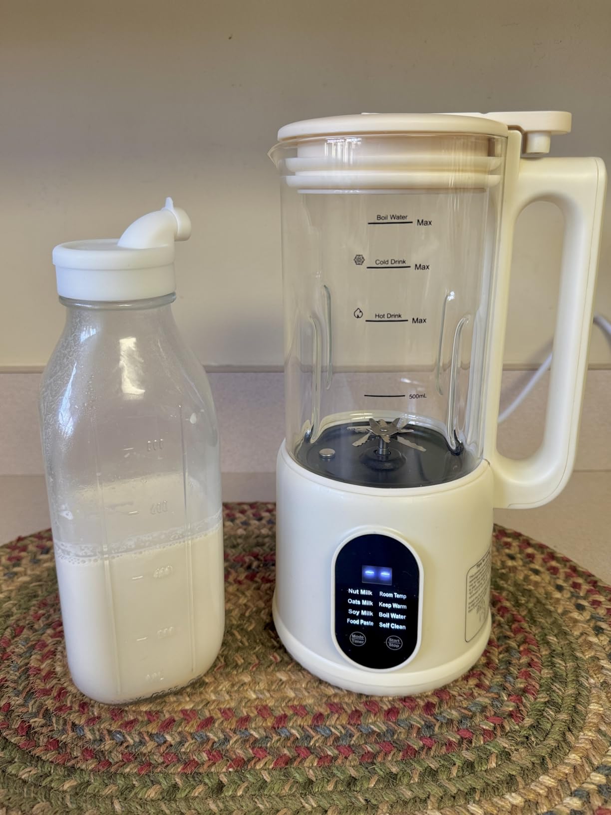 Nut Milk Maker, 40 Oz 8 in 1 Homemade Automatic Plant-Based Milk, Soy Milk, Oat Milk, Almond Milk & More Multifunctional/12 Hours Timer/Auto-Clean/Room Temp/Keep Warm/Boil/Room Temp/Low-Noise customer photo 1
