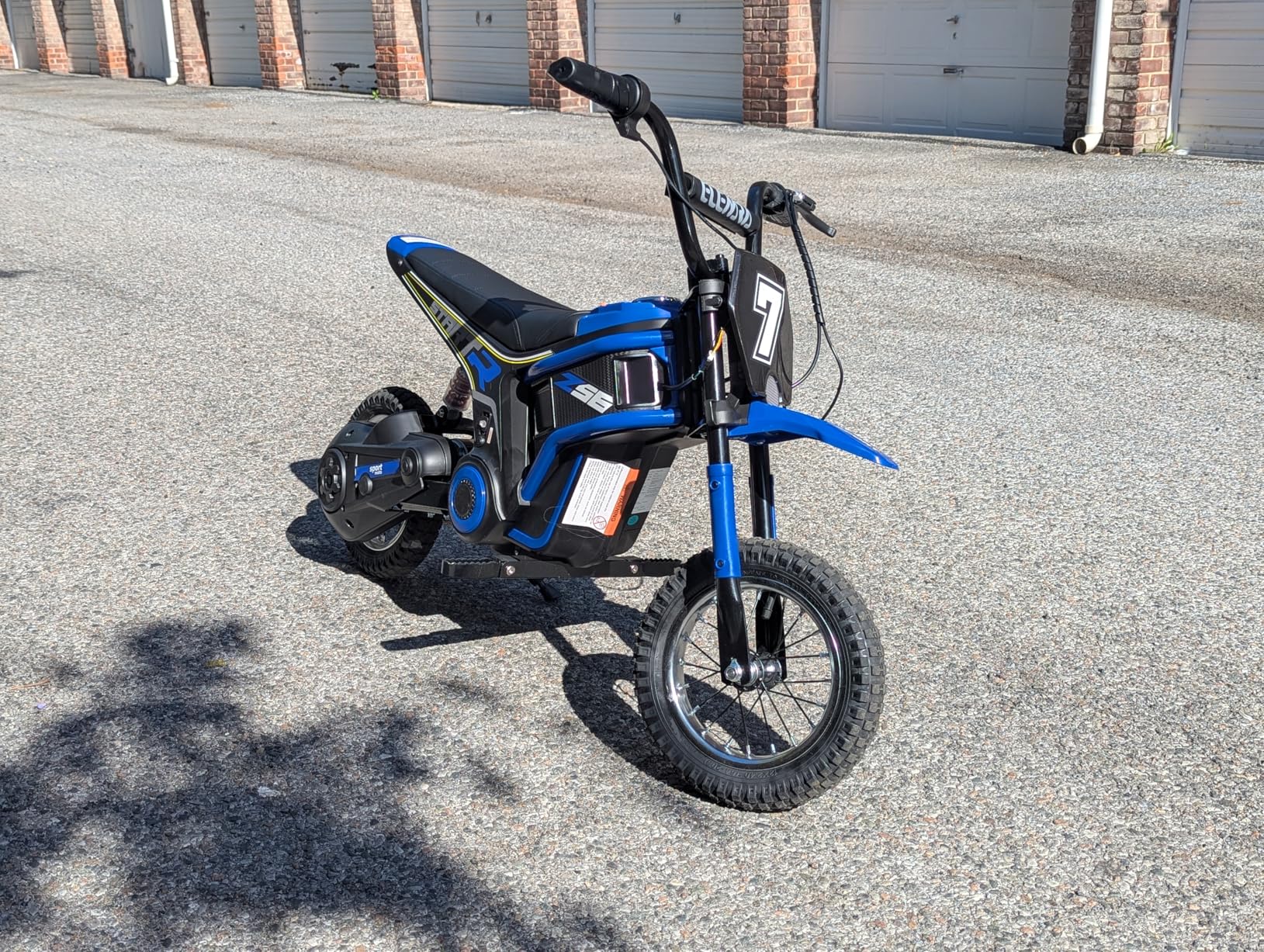 ELEMARA Electric Dirt Bike for Kids, 15.5 mph & 150lb Max, 350W Kids Motorcycle with Music & Bluetooth, Chain-Driven Motor, Twist-Grip Throttle & Hand-Operated Rear Brake, 12