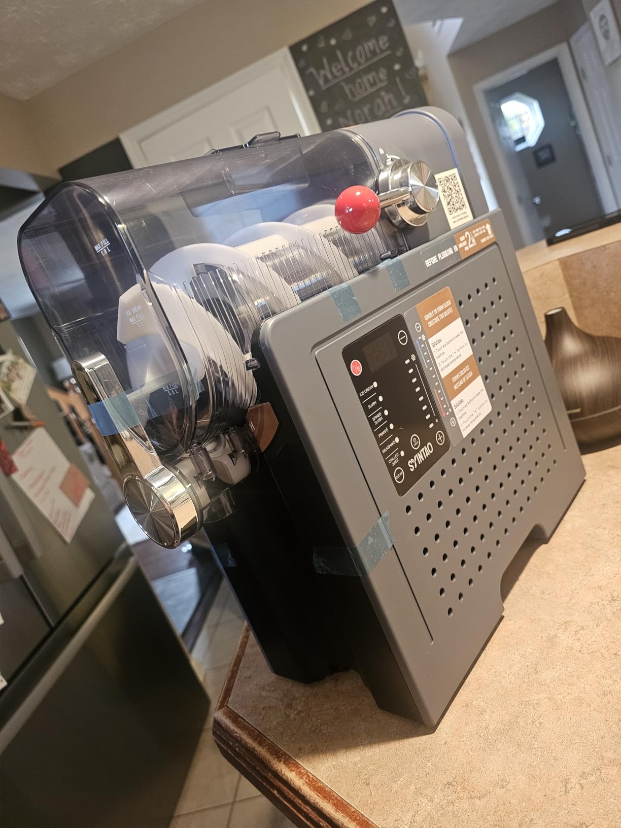 SYINTAO 2-in-1 Slushie & Soft Serve Ice Cream Maker, 96oz Vessel No-Ice-Needed Frozen Drink Machine with LED Display, 6 Preset Modes, Auto-Clean & Delay Timer customer photo 1