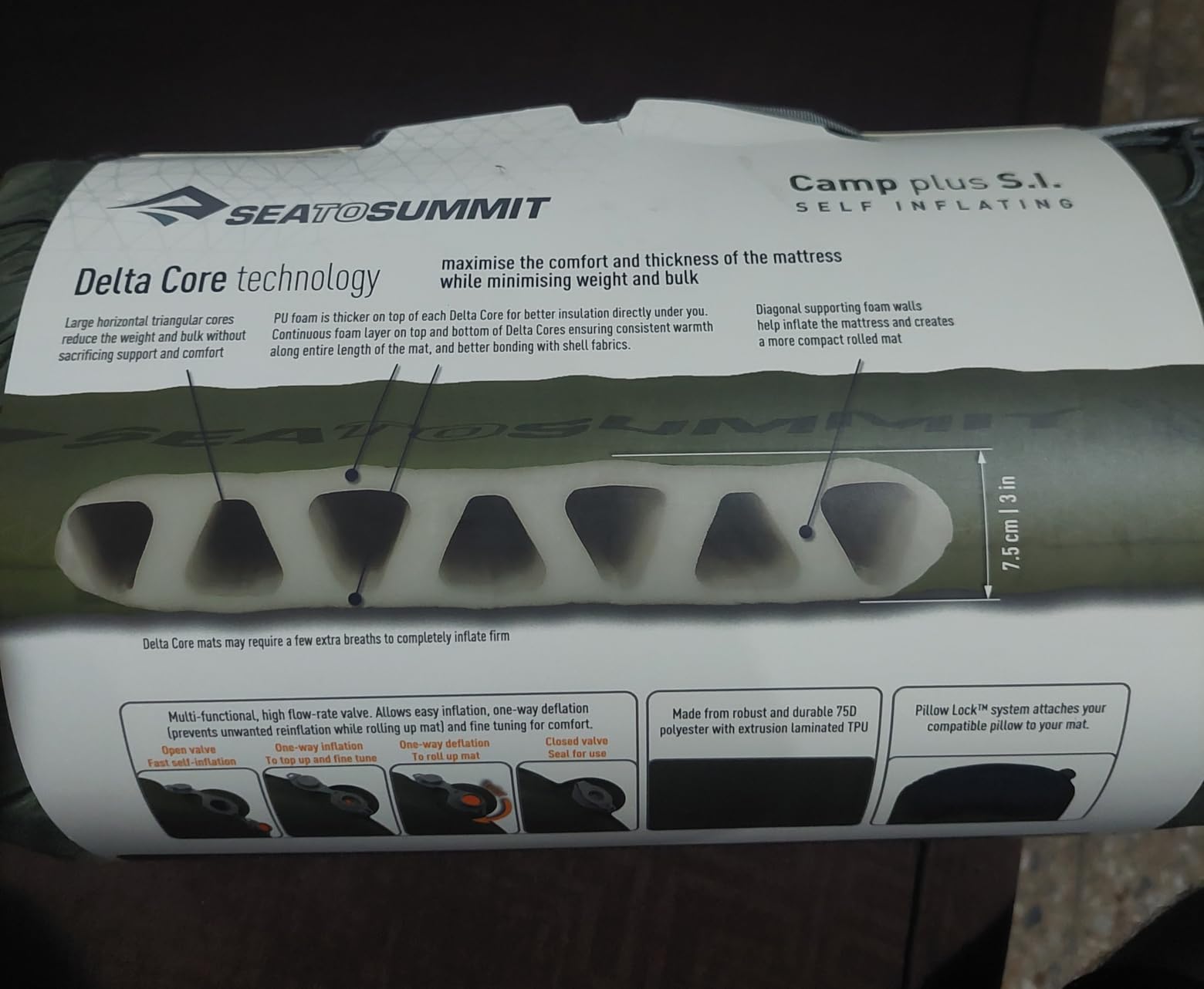 Sea to Summit Camp Plus Self-Inflating Foam Sleeping Mat for Camping - Rectangular - Regular (72 x 25.2 x 2.6 inches) customer photo 1