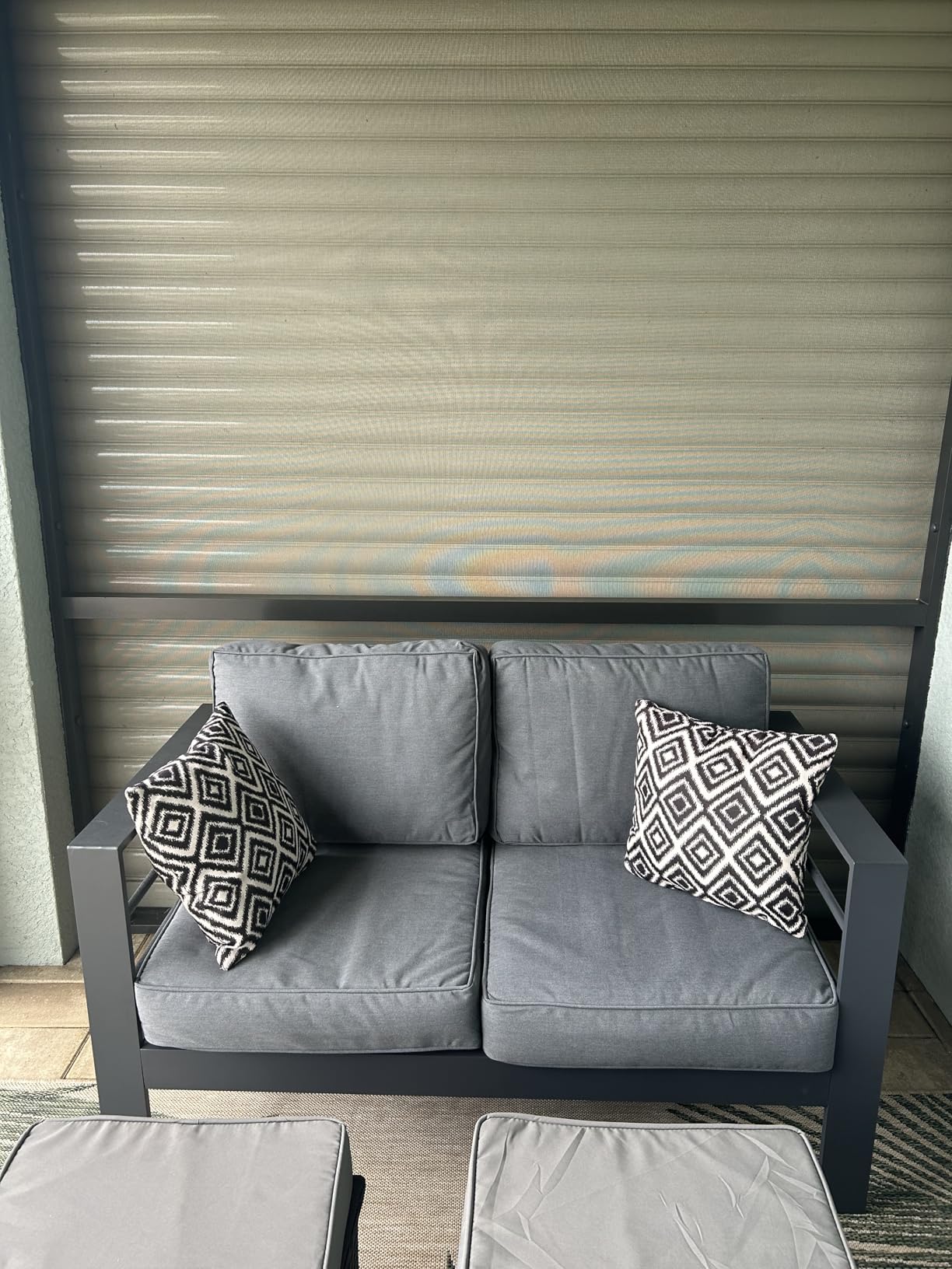 Solaste Aluminum Outdoor Patio Furniture Set, 7 Seats Patio Sectional Sofa with 5