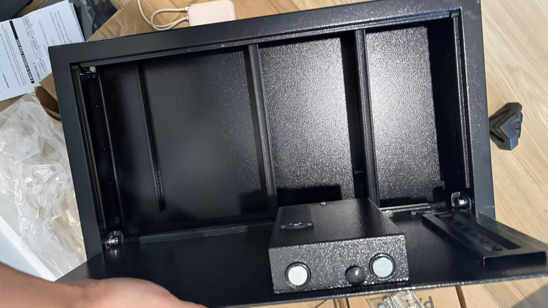 Large Fireproof Wall Safes Between the Studs, Heavy Duty Fire Wall Security Safes with Digital Keypad and 2 Removable Shelves, in Wall Hidden Safe for Home, Pistols, Cash, Documents, Jewelry customer photo 2