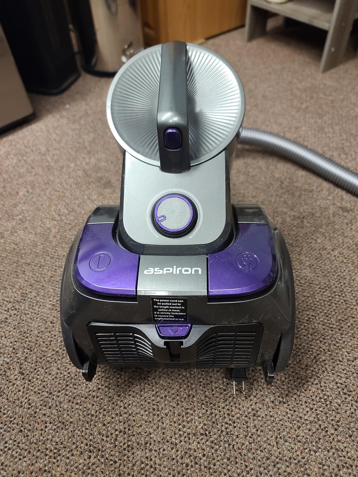 1700W Canister Vacuum Cleaner, 45Kpa Bagless Vacuum Cleaner, Multi-Cyclonic Filtration, 2 Anti-Allergen HEPA Filters, 3.5QT Dust Cup, 4 Tools, No Hair Tangles for Hard Floor, Pet Hair, Cerulean customer photo 2