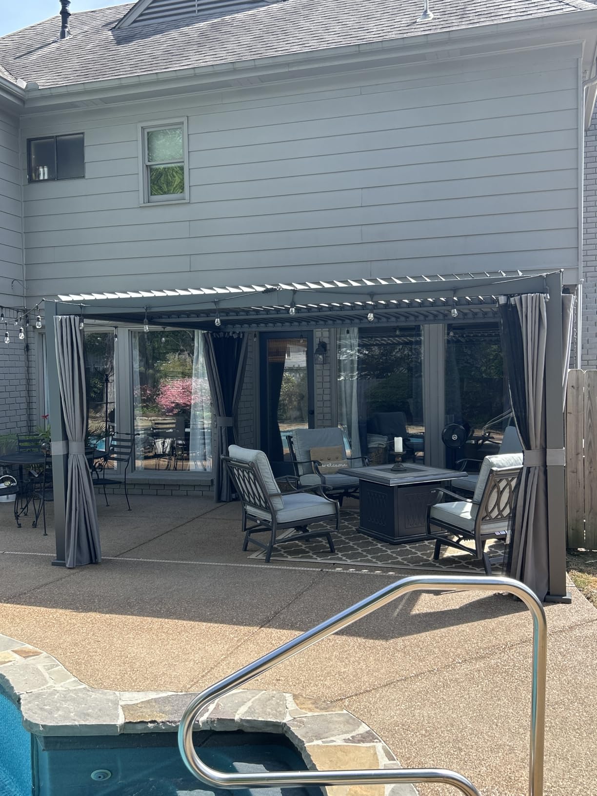 Aoxun Louvered Pergola 10' x 12' 96S Outdoor Metal Pergola with Adjustable Top for Decks, Gardens and Backyards, Easy Assembly via Structural Patent, Gray customer photo 1
