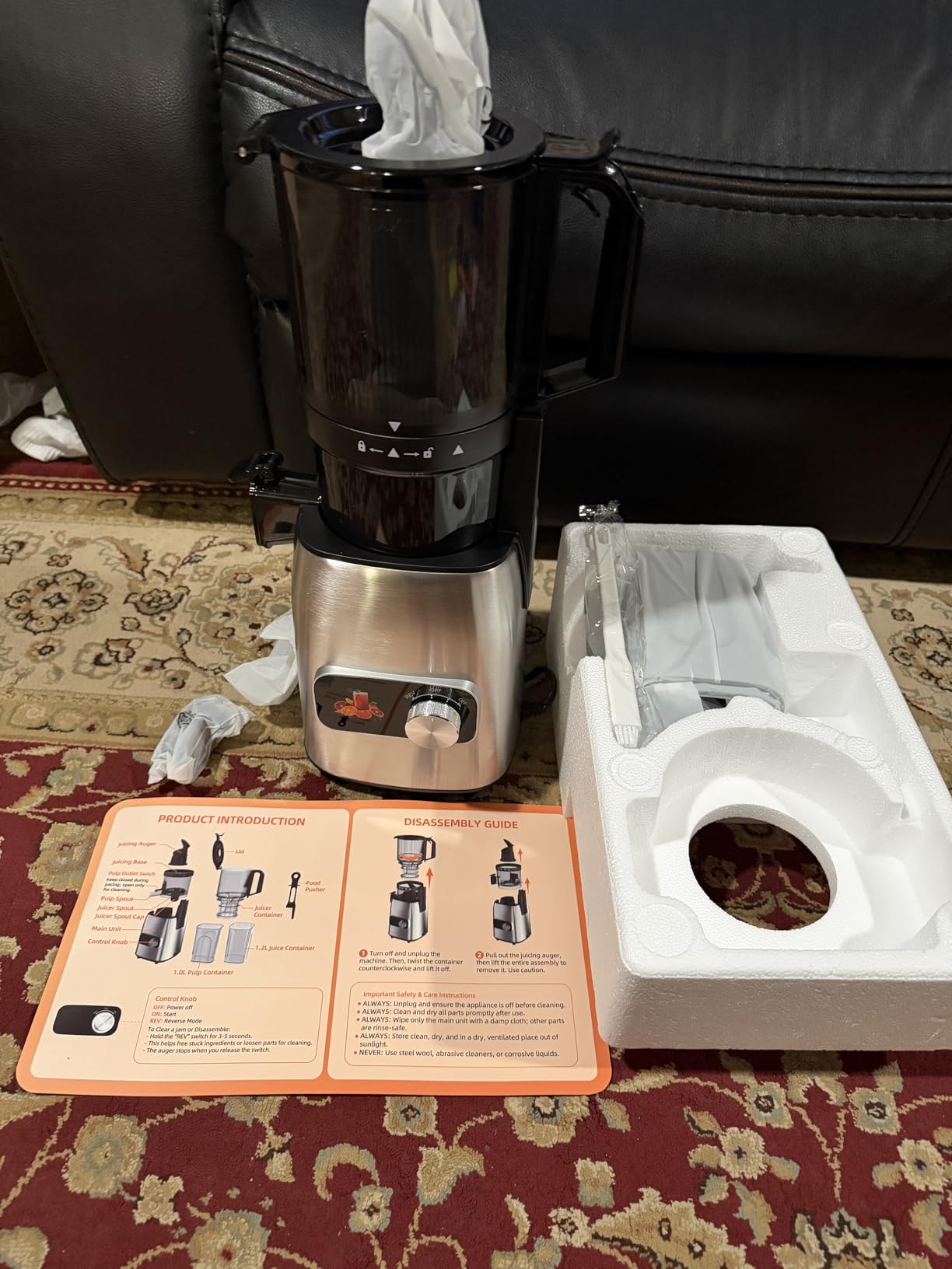 Juicer Machines, Cold Press Juicer Fit Whole Fruits & Vegetables, Slow Masticating Juicers with 5.3