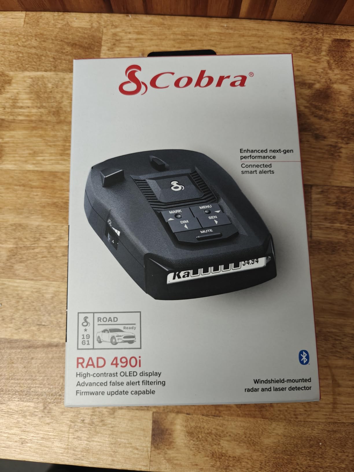 Cobra RAD 490i Laser Radar Detector - New Model with Long Range Detection, Bluetooth, Apple CarPlay and Android Auto Compatible, LaserEye Front and Rear Detection, DSP, Firmware Updatable customer photo 1