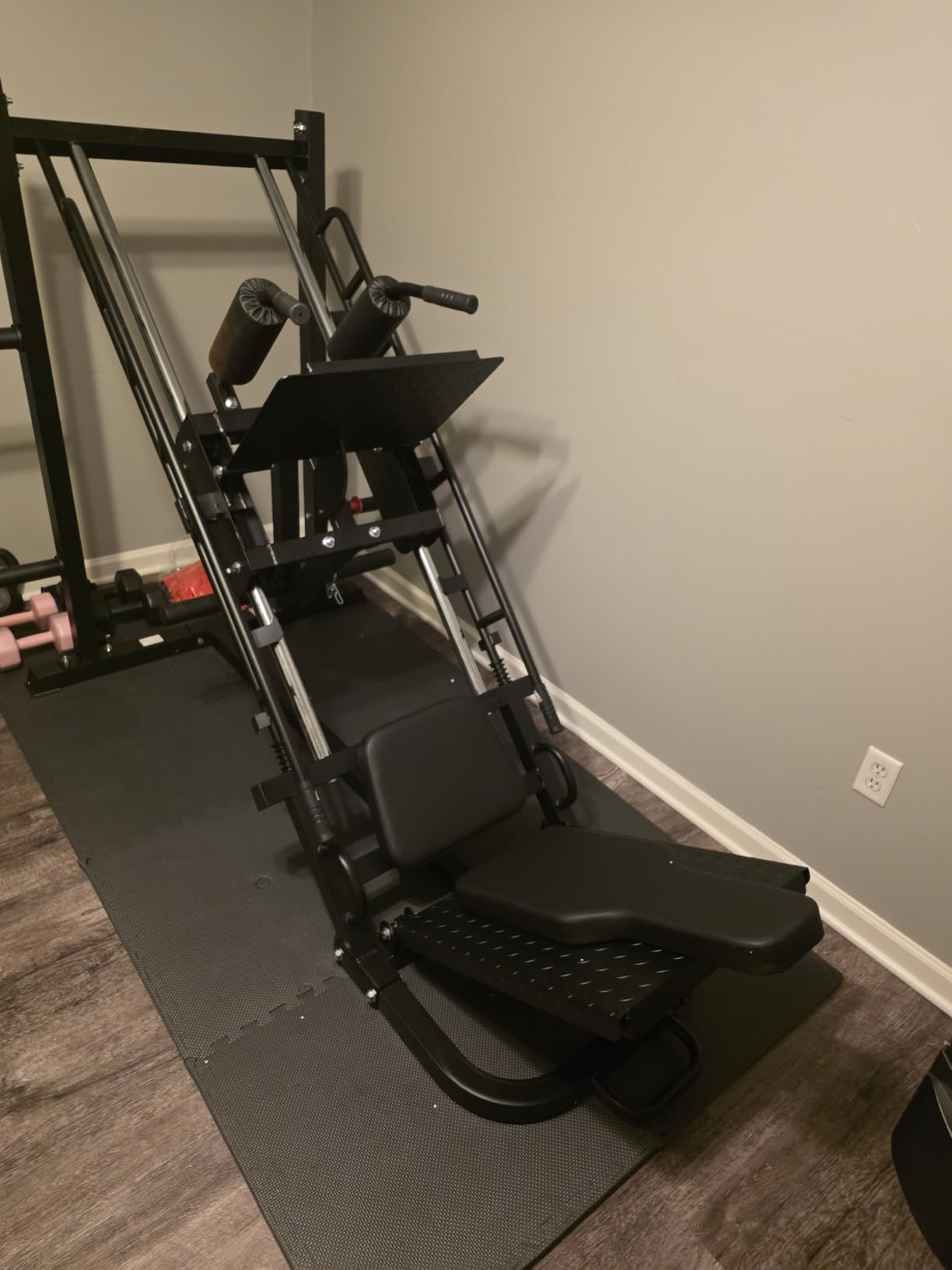 Dripex Leg Press Hack Squat Machine Combo for Home Gym, Adjustable Leg Press Machine for Full Lower Body Workout with Transport Wheels customer photo 1