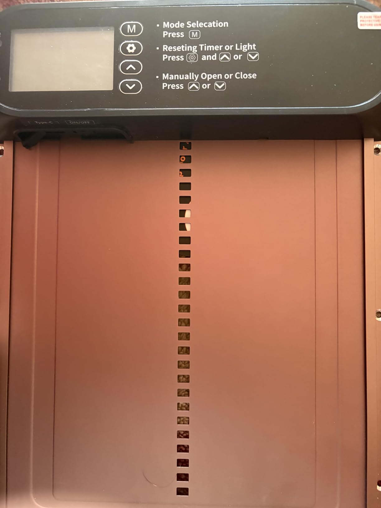 Automatic Chicken Coop Door Solar Powered, LCD Screen Electric Auto Chicken Coop Door with Timer & Light Sensor, Aluminum Rechargeable Auto Chicken Door Opener with Remote Control & 4 Modes customer photo 2