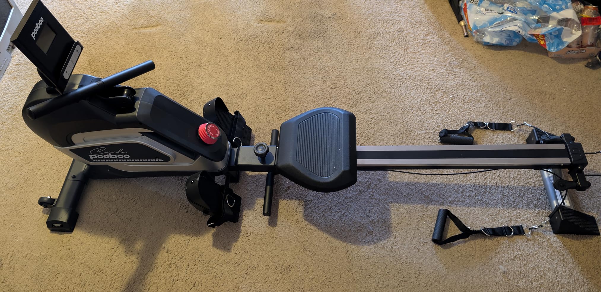 pooboo Rowing Machine, Magnetic Rowing Machine with Adjustable Resistance, Folding, 350lbs, App Support customer photo 2