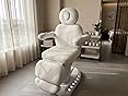 Fully Electric Massage Table with 3 Motors, Professional Esthetician Bed with LED Light, Height, Length & Angle Adjustable Beauty Spa Bed for Facial & Medical, Stool Included, White customer photo 2