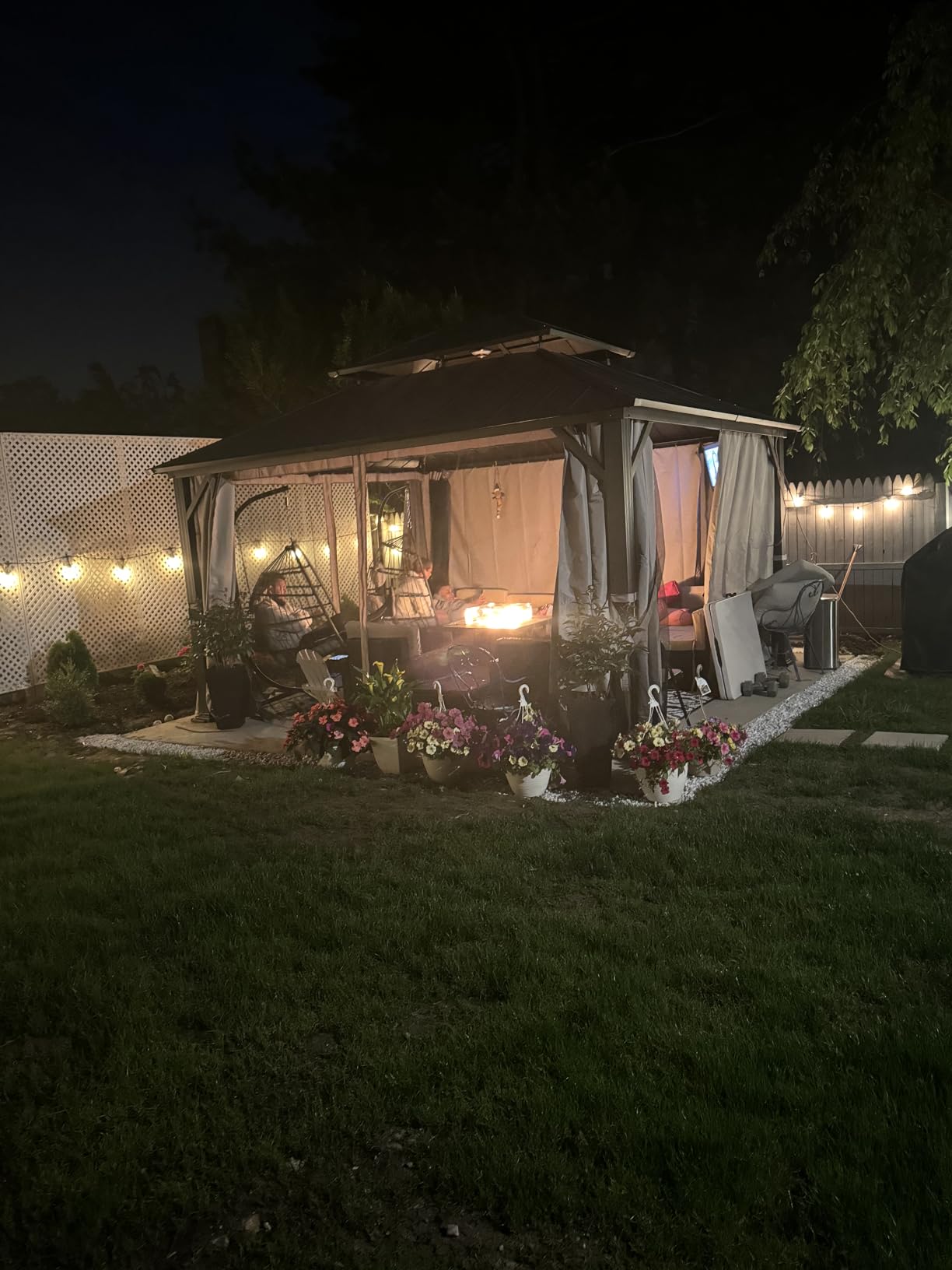 UDPATIO 10'x12' Hardtop Gazebo, Metal Gazebo with Galvanized Steel Double Roof, Permanent Patio Pavilion for Dining Parties customer photo 1