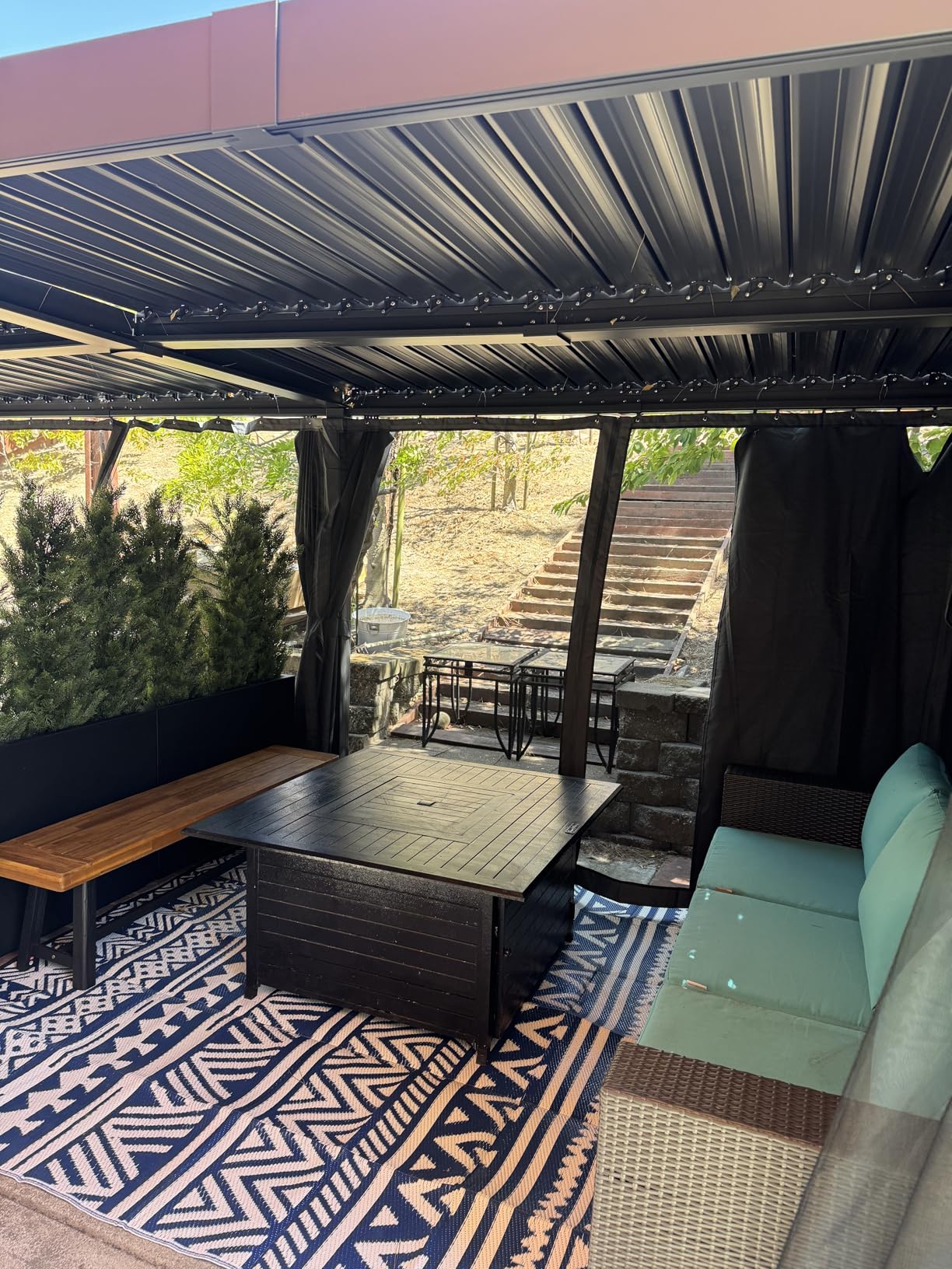 AirWire 10x12 FT Louvered Pergola, Outdoor Pergola with 2 Independent Adjustable Roof and Drainage System, Metal Patio Pavilion, Hardtop Gazebo for Patio, Deck, Garden, Dark Gray customer photo 2