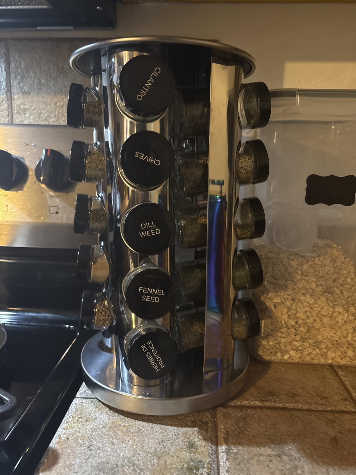 Kamenstein 20 Jar Revolving Countertop Spice Rack with Spices Included, FREE Spice Refills for 5 Years, Polished Stainless Steel customer photo 2