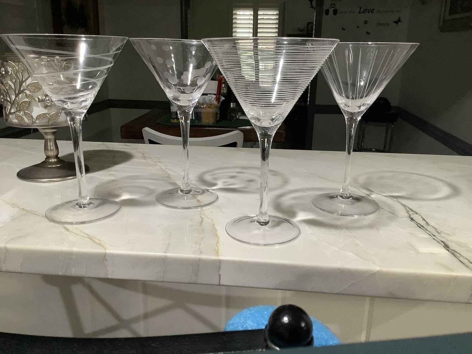 Mikasa Cheers 10-Ounce Martini Glasses, Fun Etched Designs, Set of 4 customer photo 1