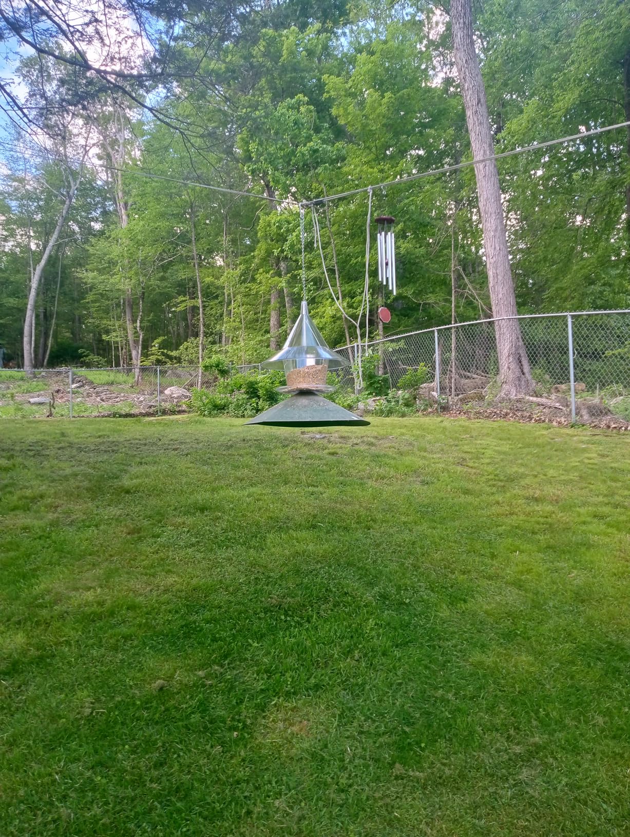 SKY CAFE Squirrel Proof Bird Feeder for Outside - Large, 17 in. Diameter, 1.5 Gallon Birdseed Capacity - Made in USA by Arundale customer photo 1