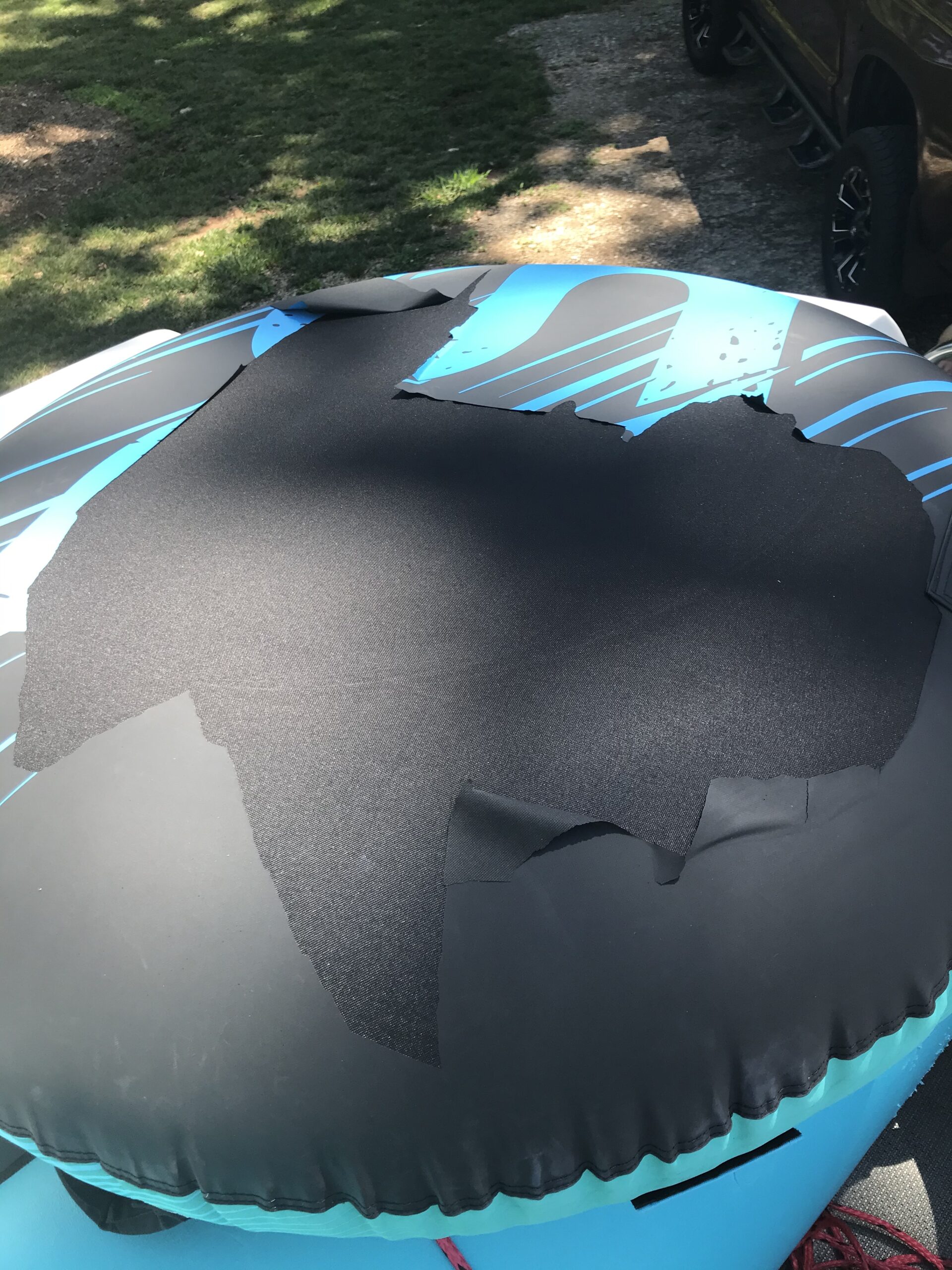 RAVE Sports Blade Inflatable Towable Tube, 1 Rider, Unique Skim-Fast Bottom Coating, Nylon Cover, Four Foam-Filled Reinforced Handles, Quick Connect Tow Point, Boat Tubes and Towables, Stable Ride customer photo 2