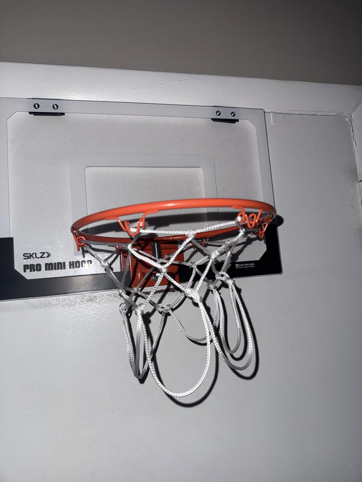 SKLZ Pro Mini Indoor Basketball Hoop with Ball, Over the Door, Shatter-Proof Backboard, Spring-Action Break-Away Steel Rim customer photo 2