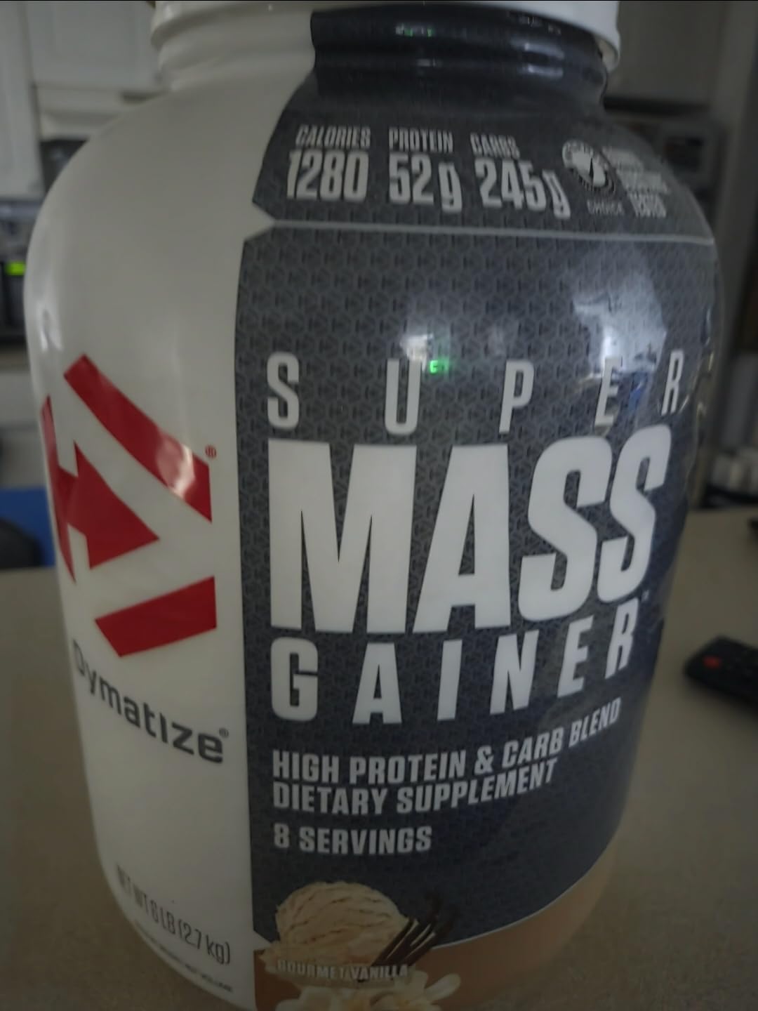 Dymatize Super Mass Gainer Protein Powder, Gourmet Vanilla, 52g Protein, 1280 Calories, 8 Servings customer photo 1