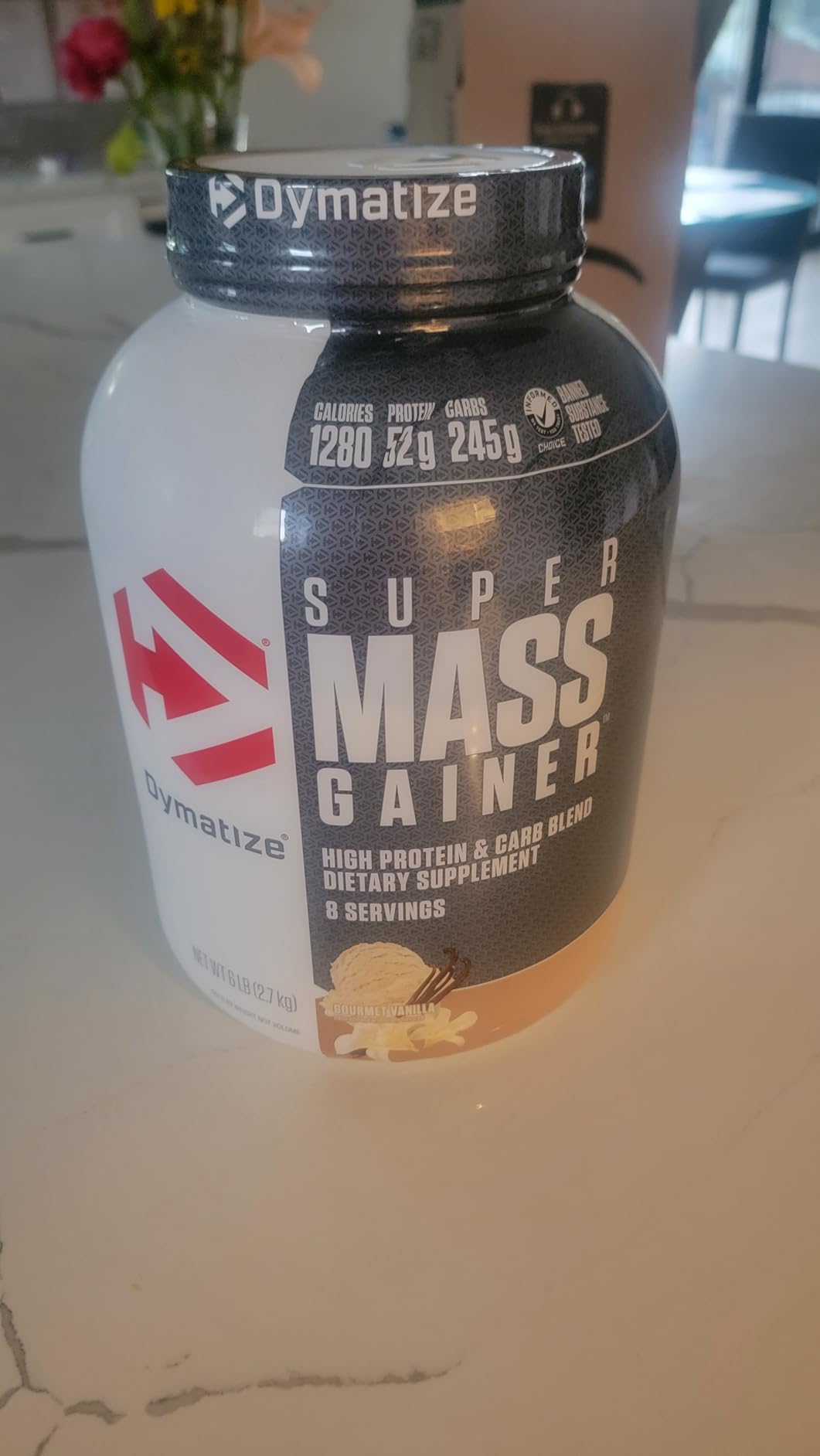 Dymatize Super Mass Gainer Protein Powder, Gourmet Vanilla, 52g Protein, 1280 Calories, 8 Servings customer photo 2