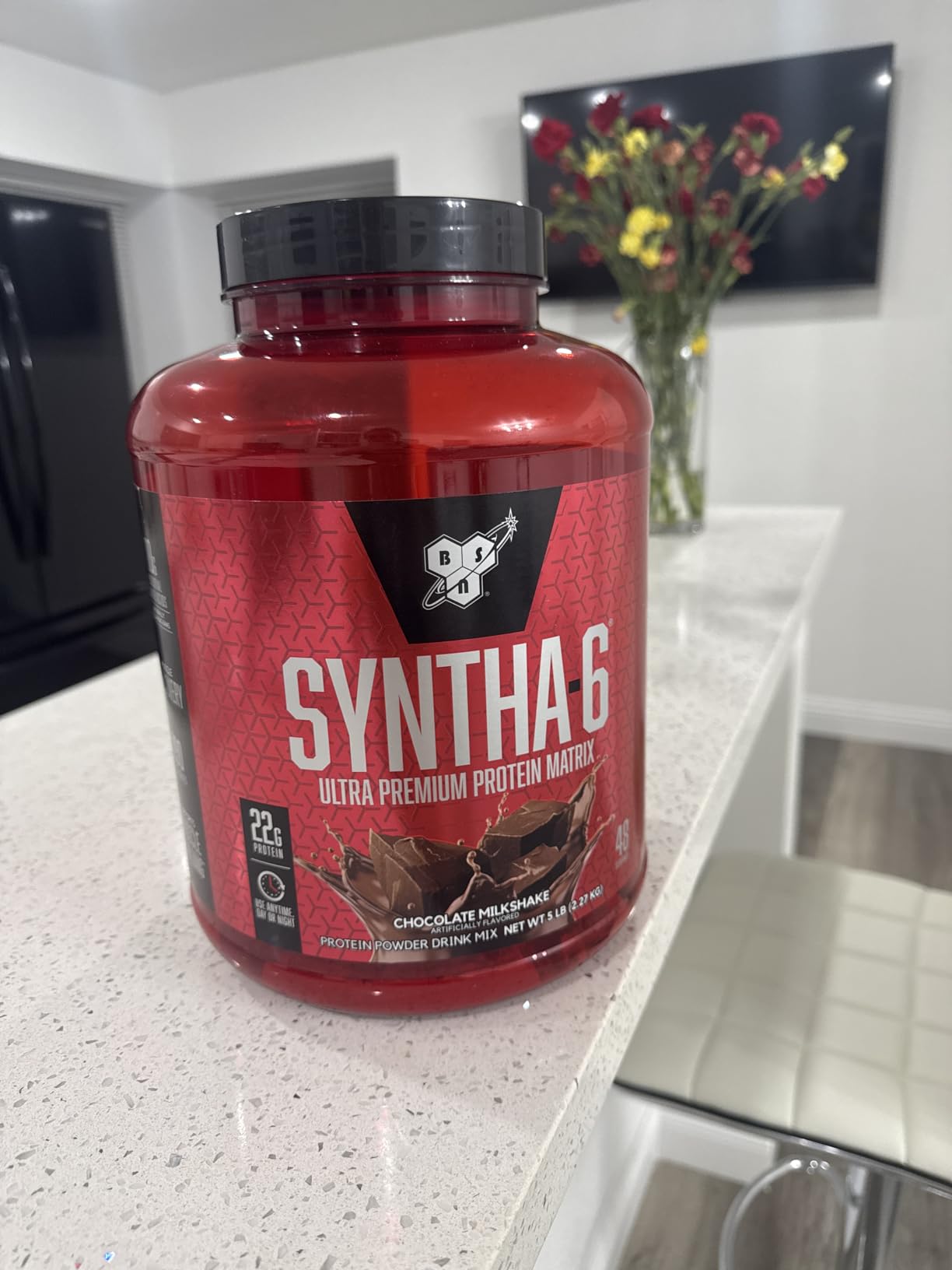 BSN SYNTHA-6 Whey Protein Powder, Micellar Casein, Milk Protein Isolate, Chocolate Milkshake, 48 Servings customer photo 2