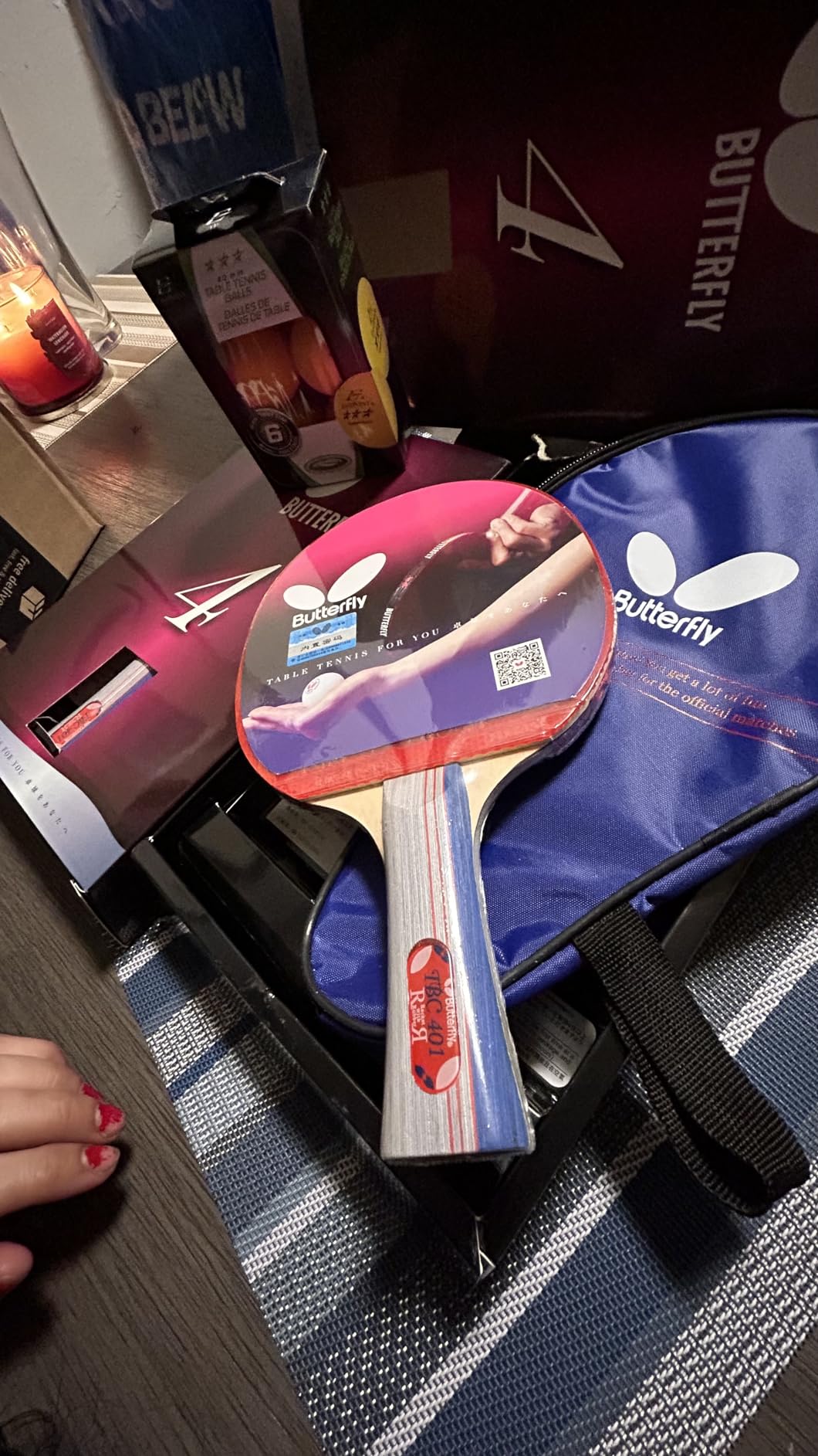 Butterfly 401 Table Tennis Racket Set - 1 Ping Pong Paddle - 1 Ping Pong Paddle Case - ITTF Approved Table Tennis Paddle customer photo 2