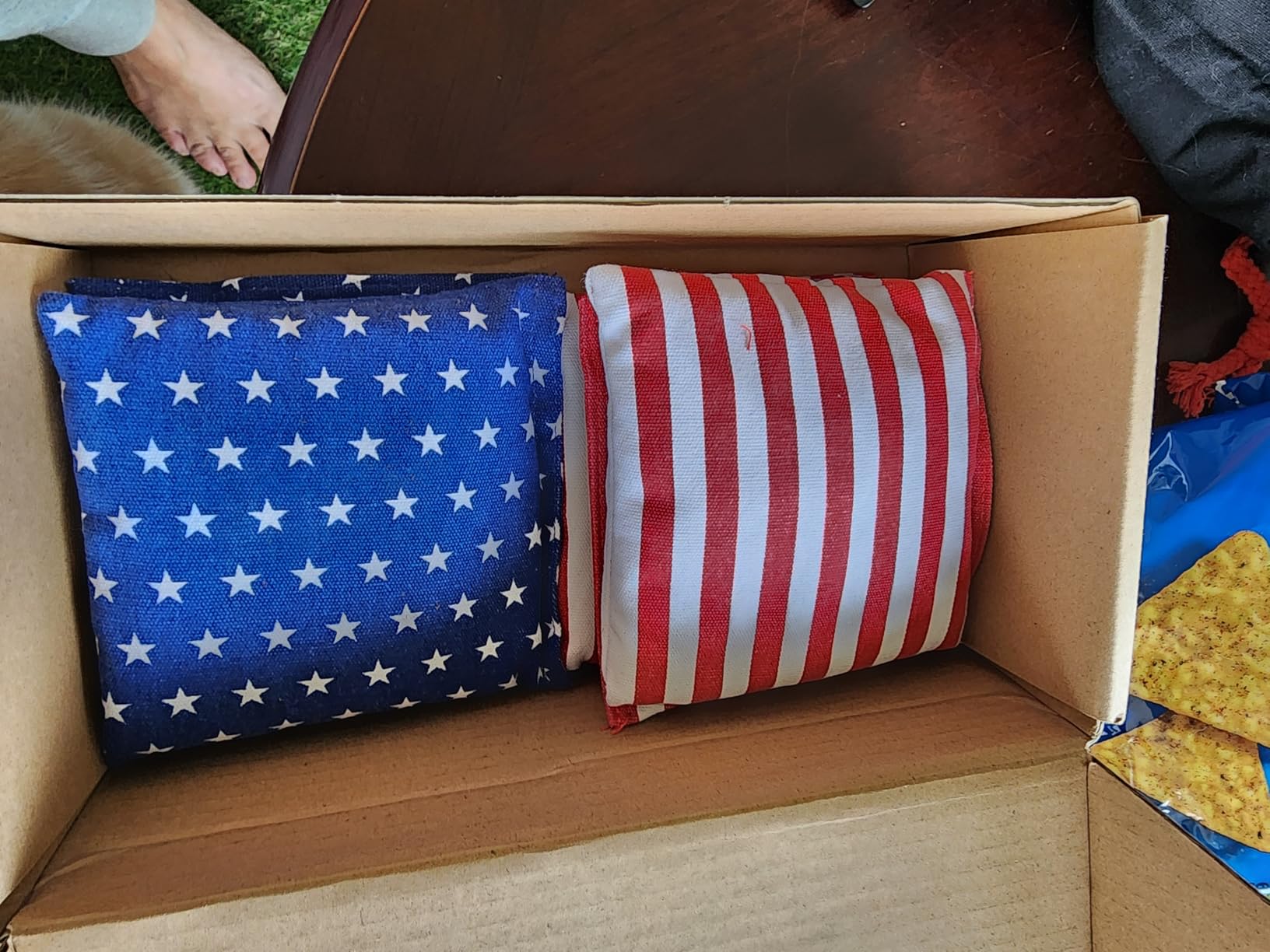 GoSports Official Regulation Cornhole Bean Bags Set of 8 - for Competitive Cornhole Games - All Weather - American Stars and Stripes or Red and Blue customer photo 1