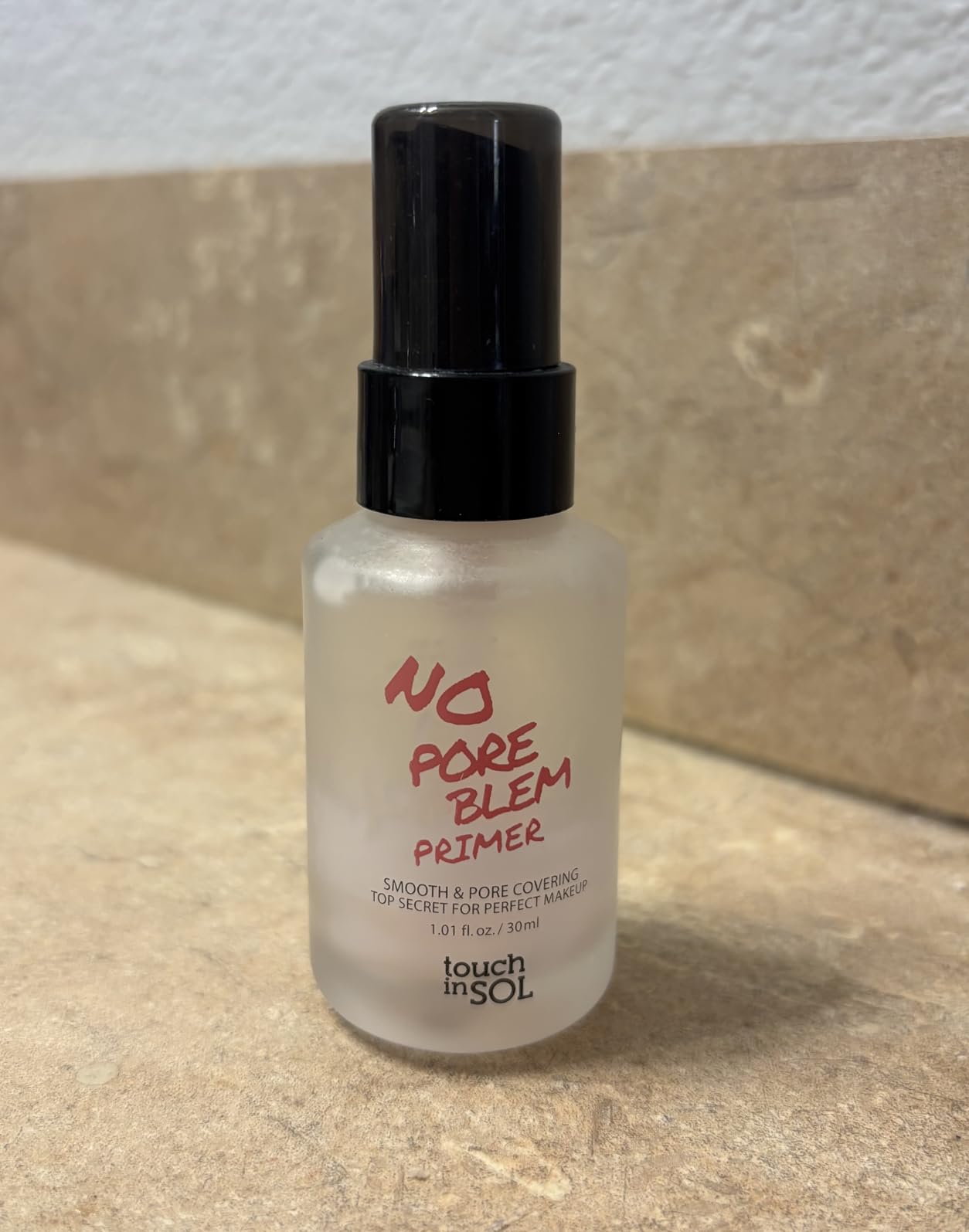 TOUCH IN SOL No Poreblem Primer - Pore Primer for Korean Makeup, Mattifying Primer for Oily Skin, Pore Eraser for Large Pores, Blurring Finish from K Beauty (1.01 fl.oz/30ml) customer photo 1