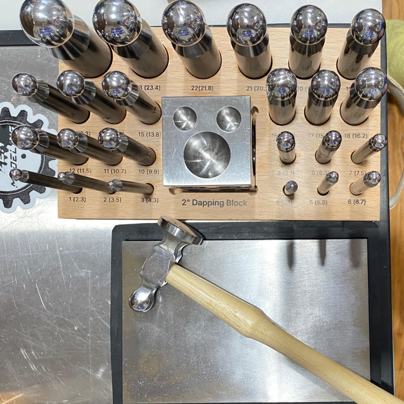 26 Piece Dapping Doming Punch Block Set 2.3 mm to 25 mm Jewelry Making Metal Forming Tool Kit customer photo 2