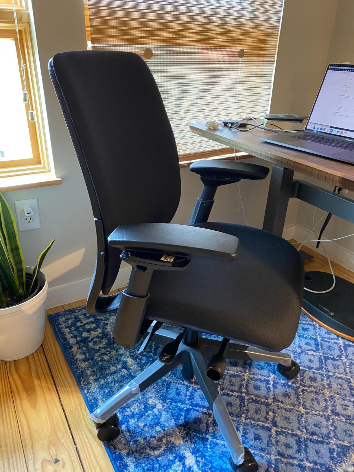 Steelcase Amia Office Chair - Most Comfortable Sit - 4 Points of Adjustability - Ergonomic Desk Chair - Upper Back Support - Adjustable Lumbar Support - Buzz2 Blue Fabric customer photo 1