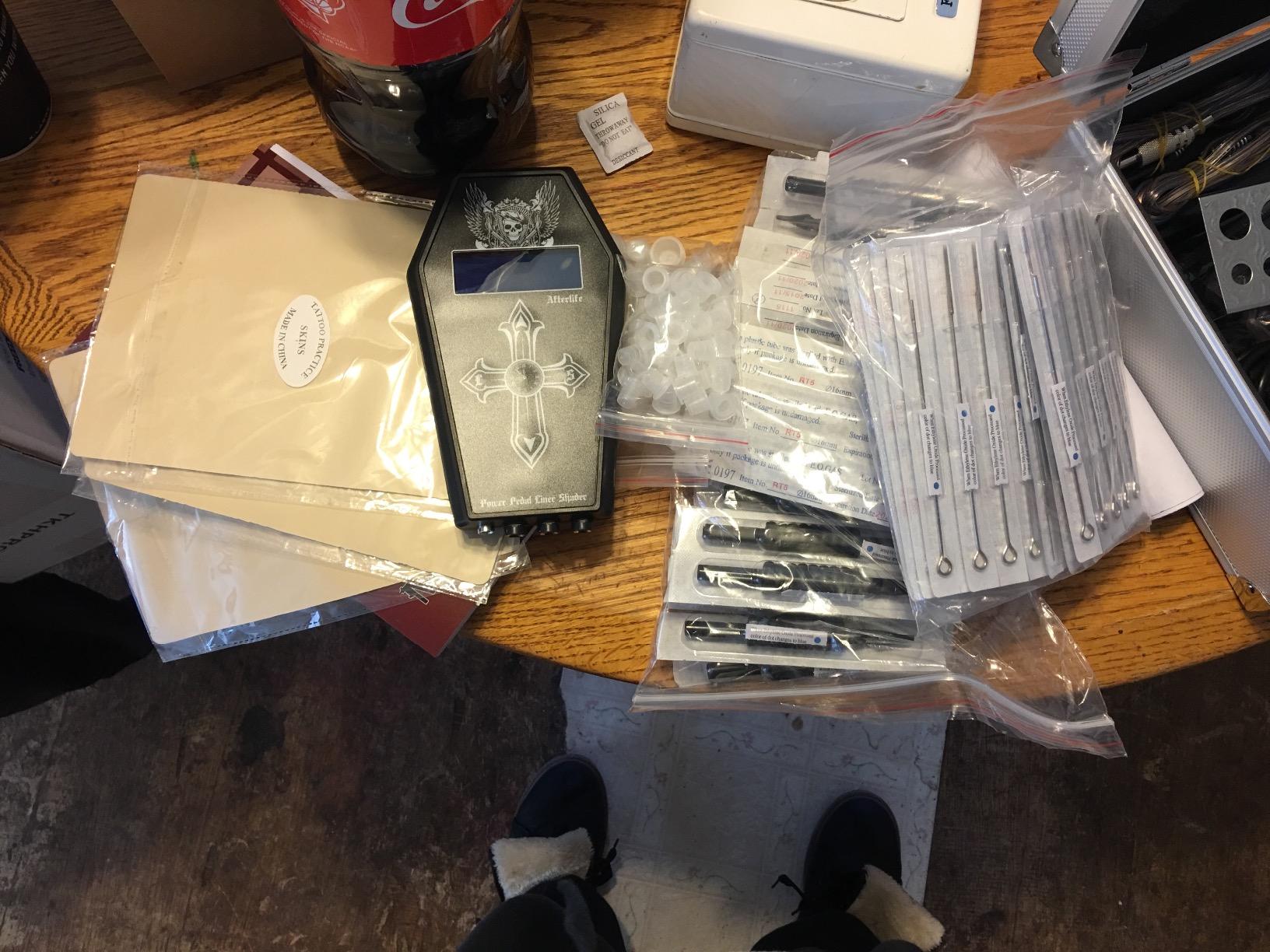 Professional Tattoo Kit Hildbrandt Machine Gun + Needle + Power Supply + Inks + Case (Professional Coil and Rotary) customer photo 2