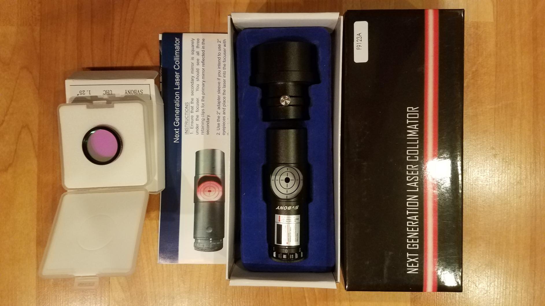 SVBONY Red Laser Collimator for Newtonian Marca Telescope Alignment 1.25 inches 7 Bright Levels Triple Cemented Lens with 2 inches Adapter customer photo 1