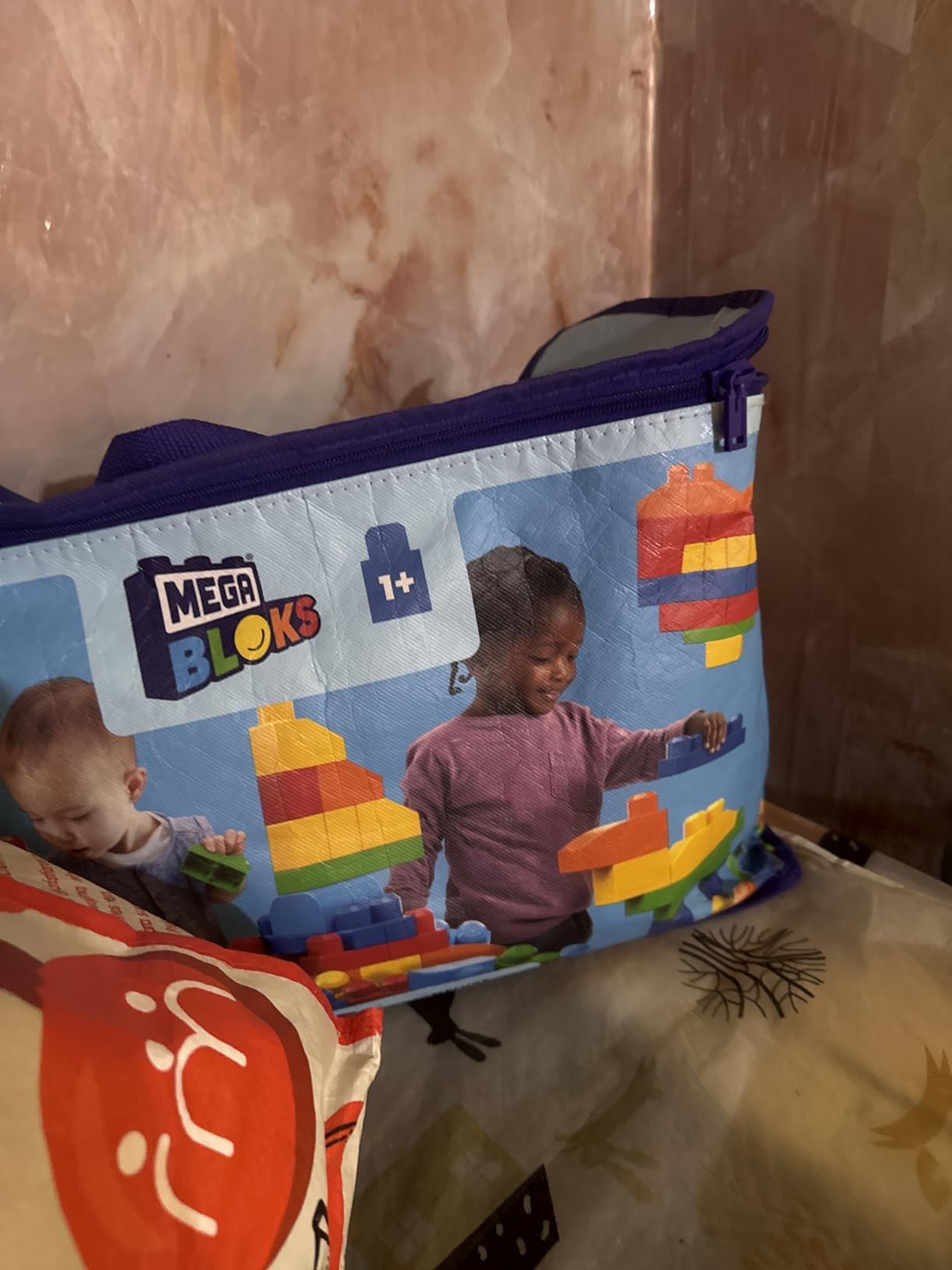 MEGA BLOKS First Builders Toddler Blocks Toys Set, Deluxe Building Bag with 150 Pieces and Storage, Creative Open-Ended Play, Red, Ages 1+ Years customer photo 1