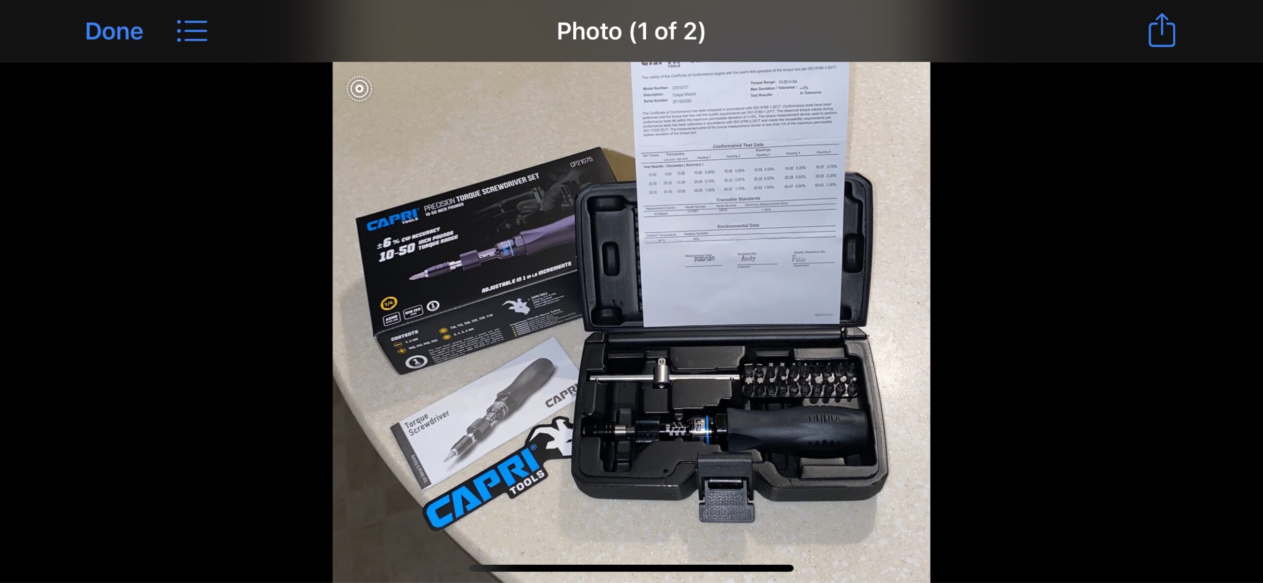 Capri Tools CP21075 Certified Limiting Torque Screwdriver Set, Small, Black, 10-50 in-lbs / Manual customer photo 2