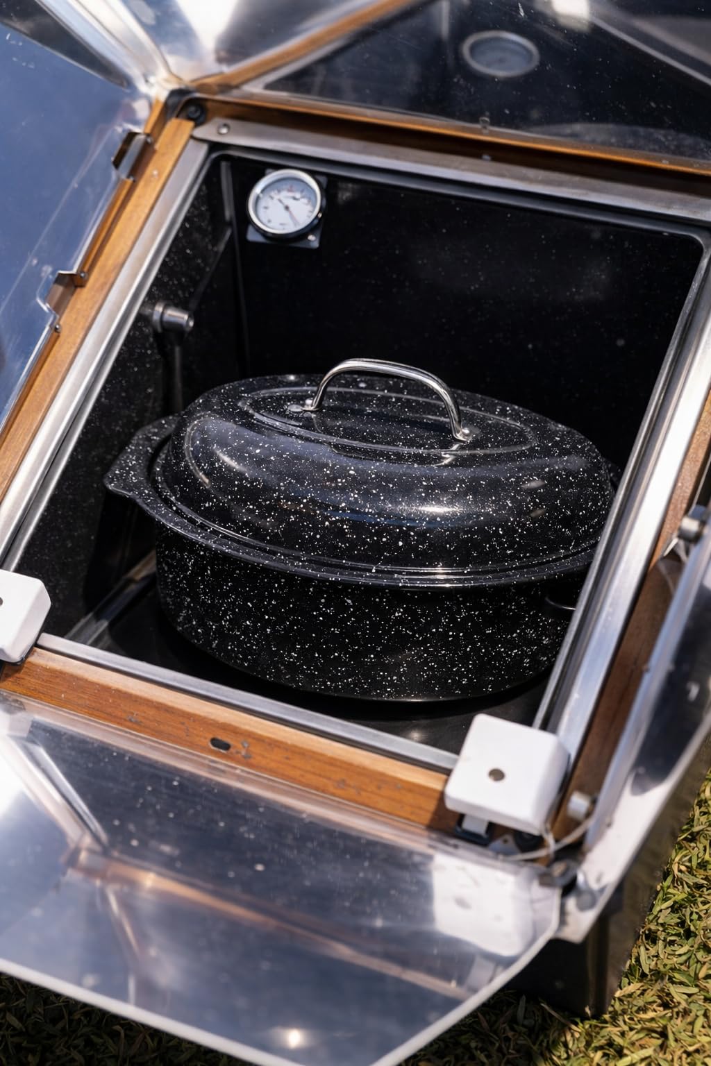 Granite Ware 15-Inch Covered Oval Roaster, 10 Lb Capacity - Enamel Steel Cookware, Dishwasher Safe & PFOA-Free, Even Heat Distribution for Roasting Poultry, Meat, or Vegetables (Speckled Black) customer photo 1