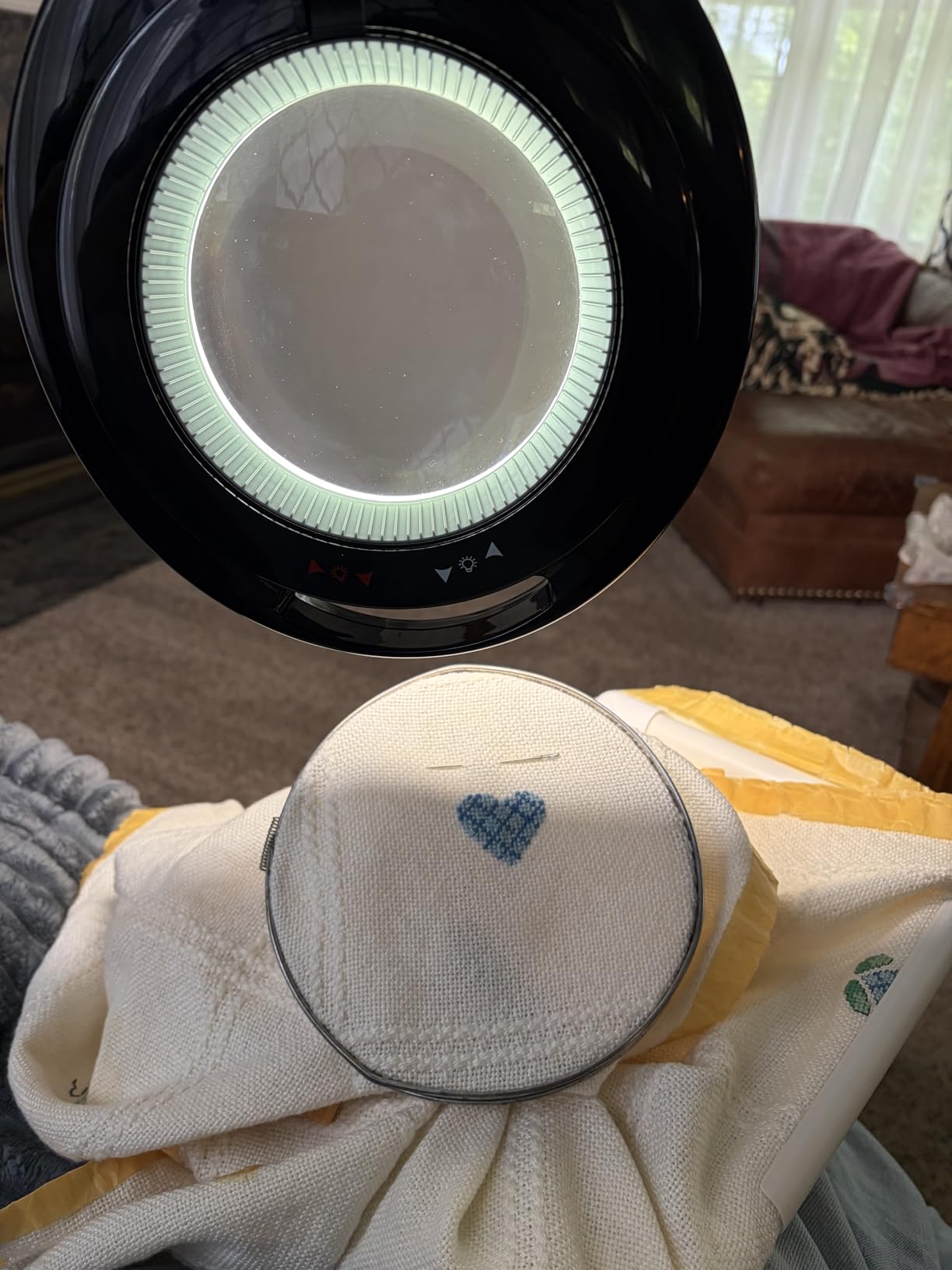 Brightech LightView Pro Magnifying Glass with Light and Stand, Magnifying Floor Lamp with a 6-Wheel Rolling Base for Facials, Lash Estheticians, Dimmable LED Work Light for Sewing, Crafts customer photo 1