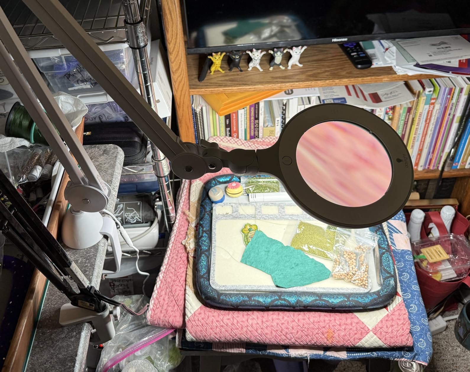 Omega 5 - Premium LED Magnifying Lamp with Interchangeable Glass Lenses, Adjustable Arm, and Dimmer Switch for Professionals in Health & Beauty, Model Making, and Low Vision Applications customer photo 2